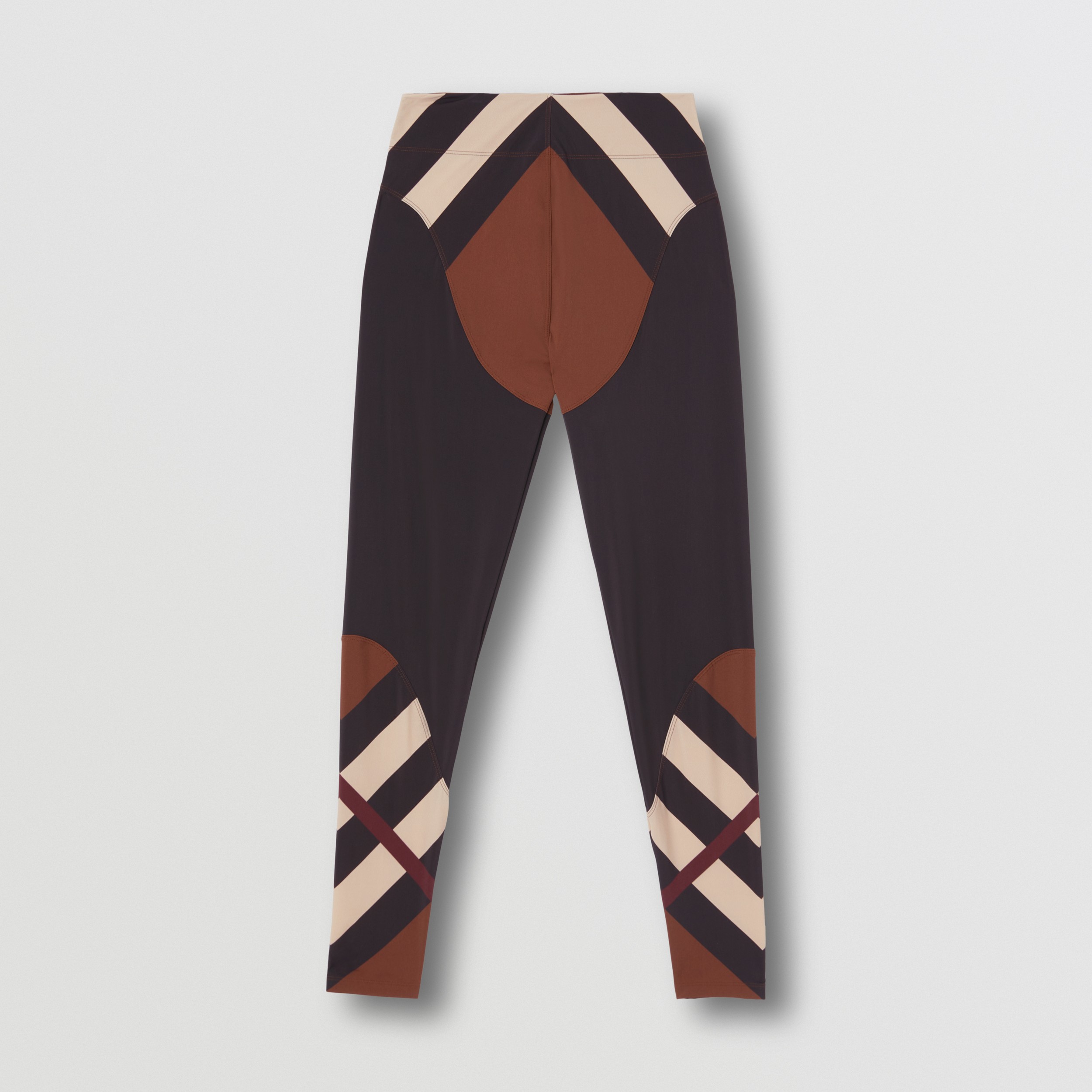 Leggings en tejido jersey elástico Check estilo zigzag (Marrón Abedul Oscuro) - Mujer | Burberry® oficial - 4