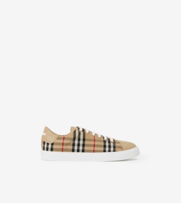 Sneakers en cuir et Vintage check Beige d archive Femme Site