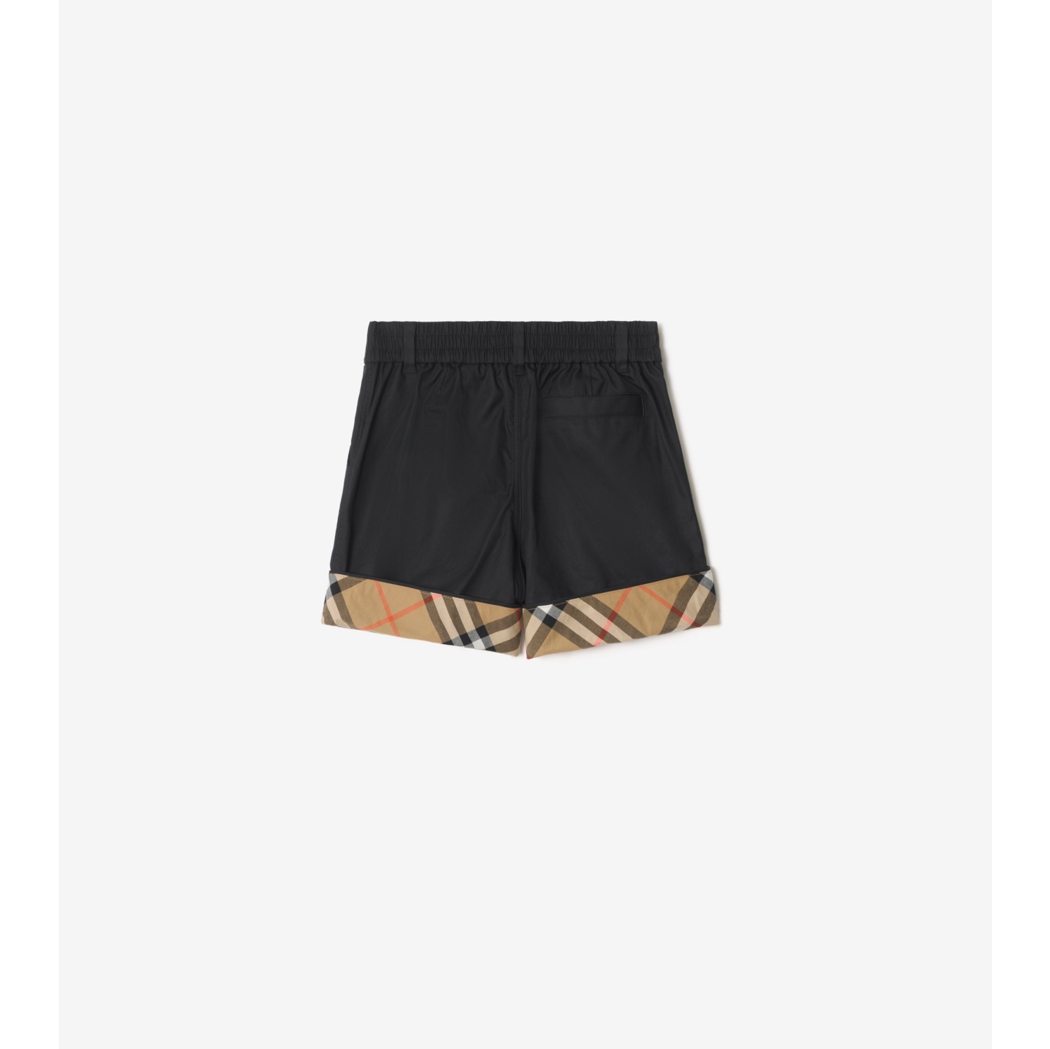 Baumwollshorts mit Check-Akzent