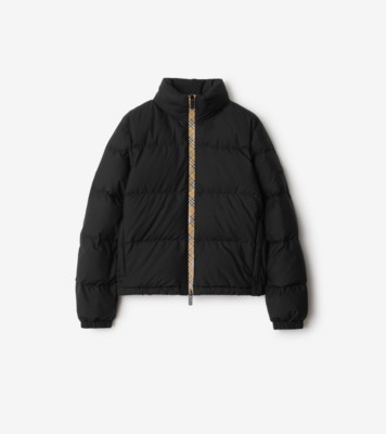 チェックトリム ダウンジャケット (ブラック) - ウィメンズ | Burberry