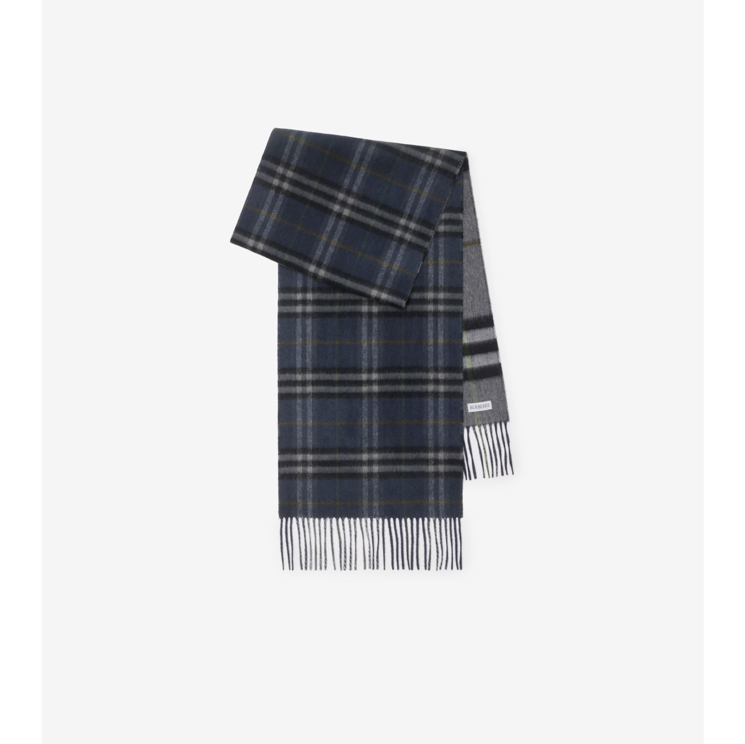 Reversible Contrast Check Cashmere Scarf