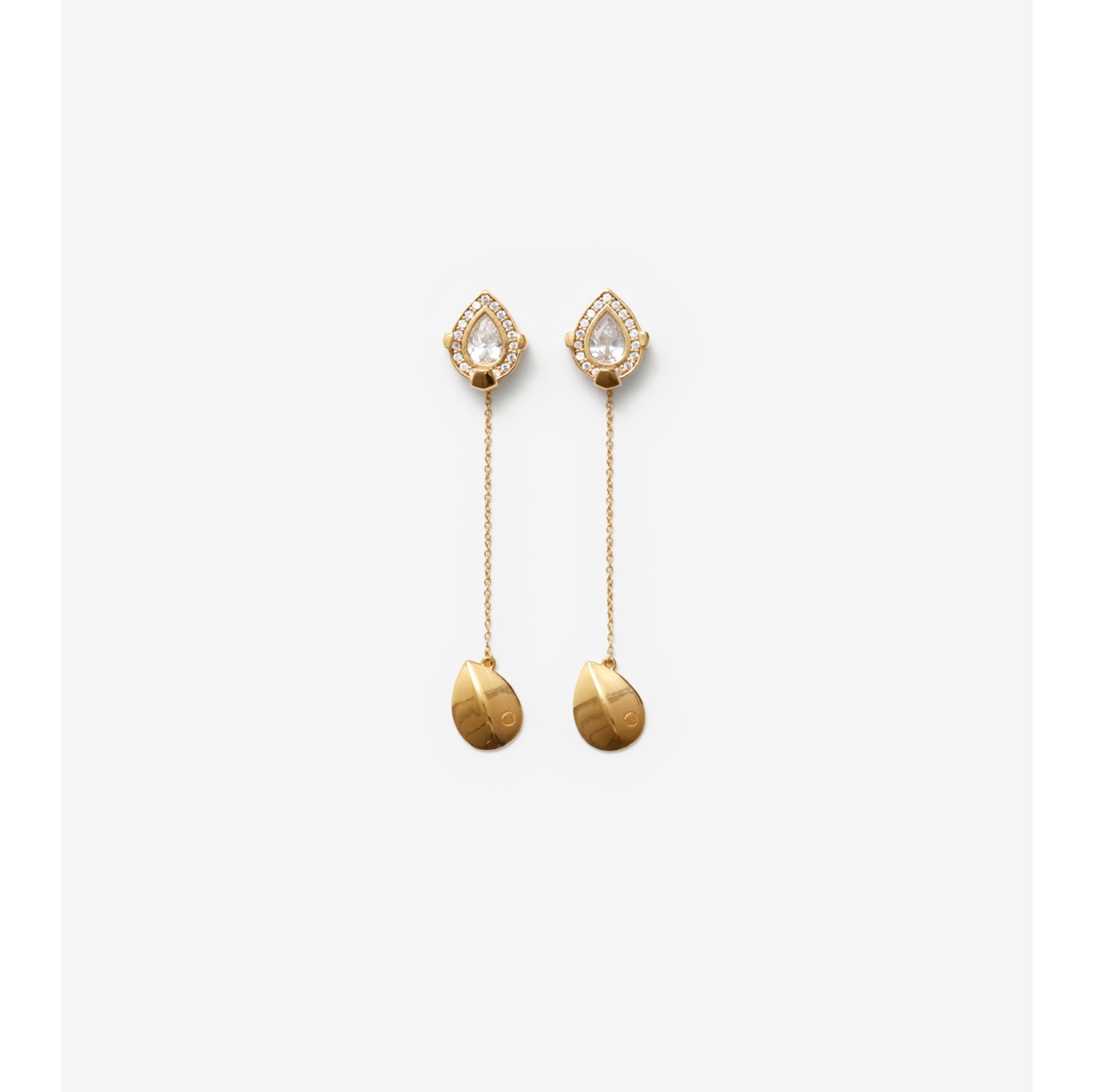 Shield Pendant Earrings in Gold/clear - Women | Burberry® Official