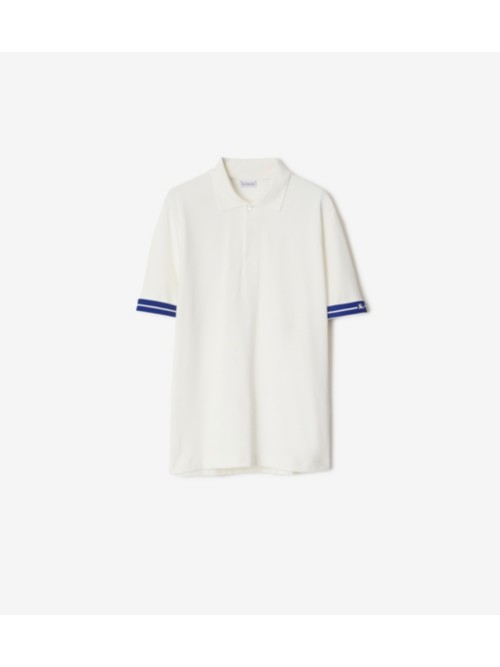 Burberry Cotton Polo Shirt In Blue