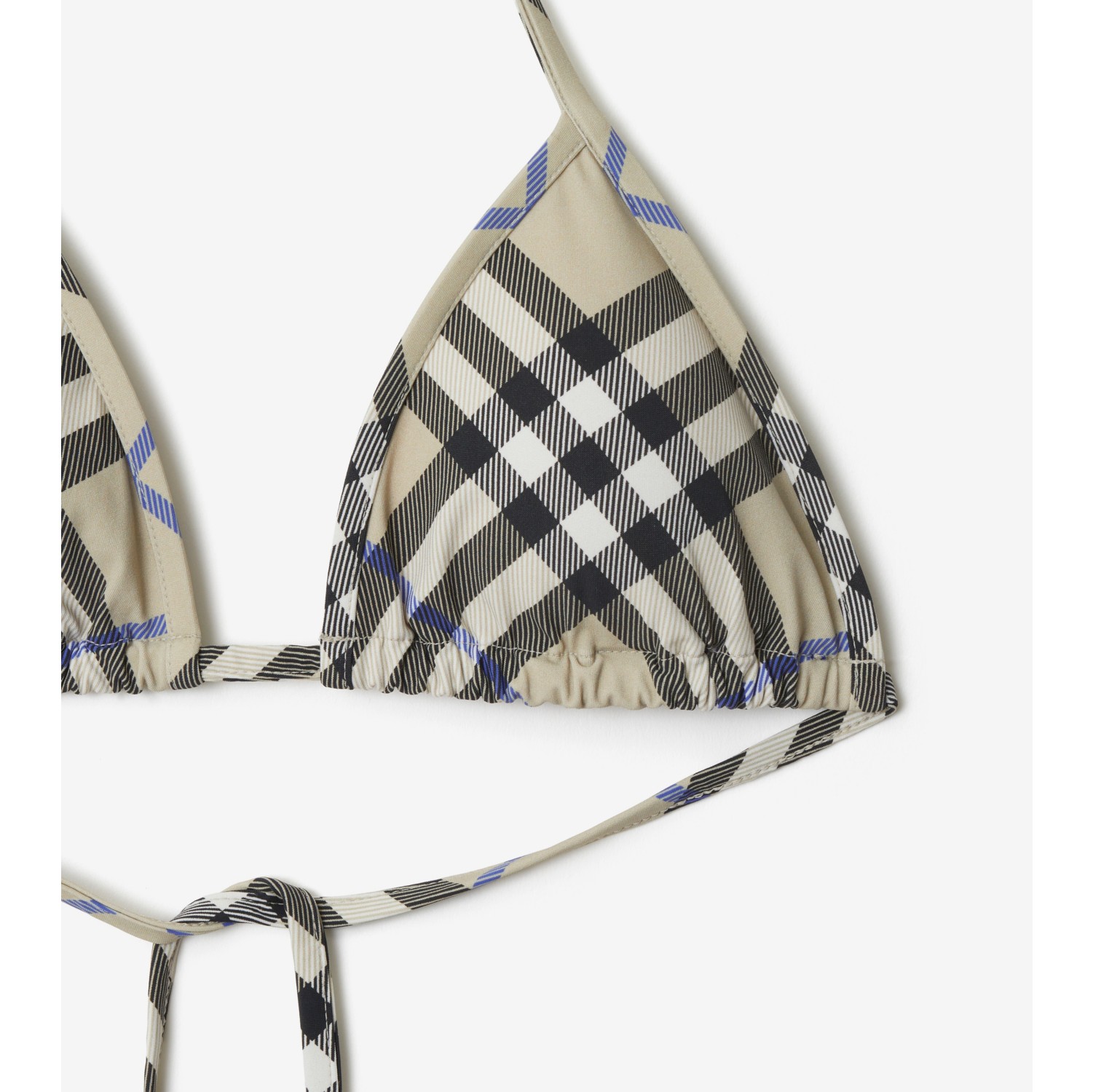 Check Bikini Top in Lichen - Women | Burberry® Official