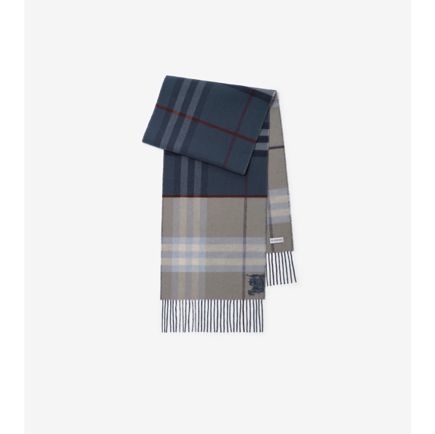 Contrast Check Cashmere Scarf