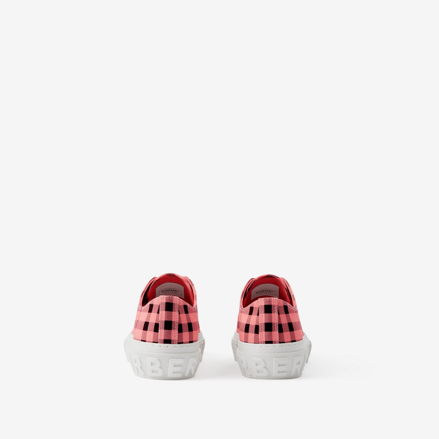 Check Cotton Sneakers in Bubblegum Pink - Women | Burberry® Official