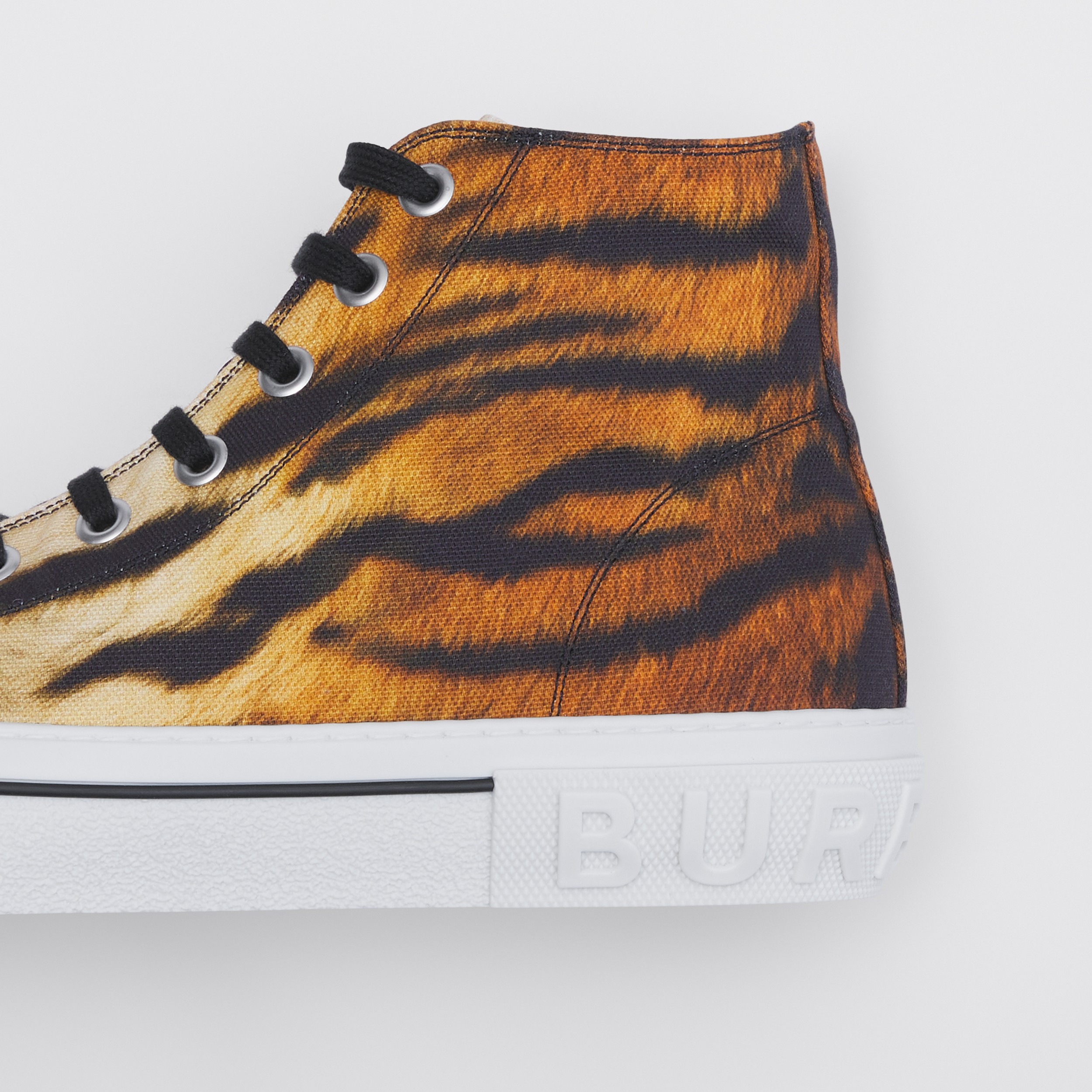Tiger Print Cotton High-top Sneakers - Men | Burberry® Official - 2