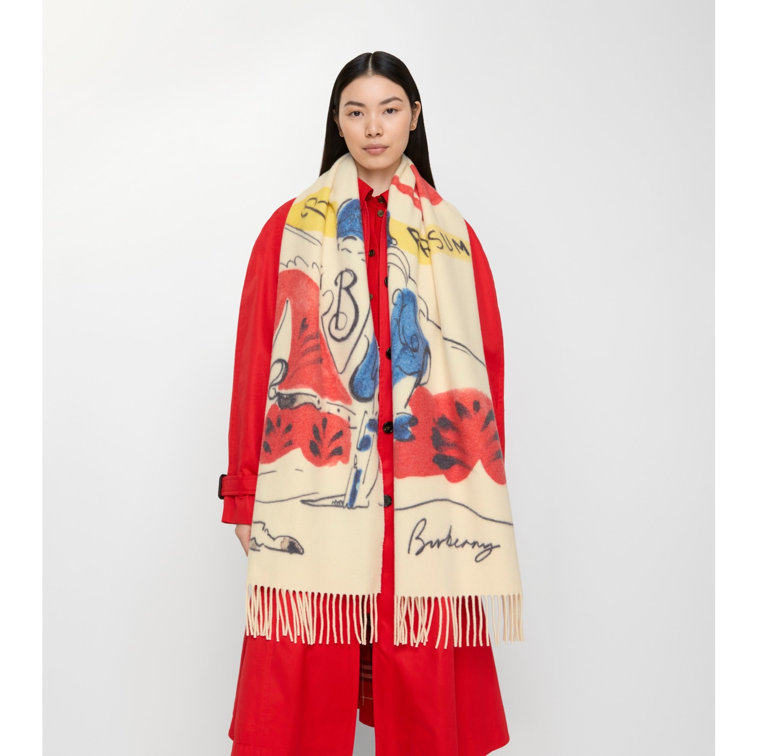 Sciarpa in cashmere con EKD acquerello