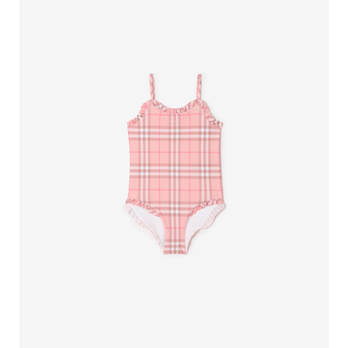  Check Ruffle Trim Swimsuit