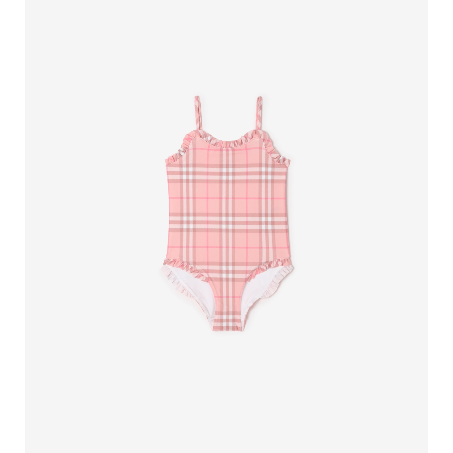 Ruffle Trim Check Swimsuit