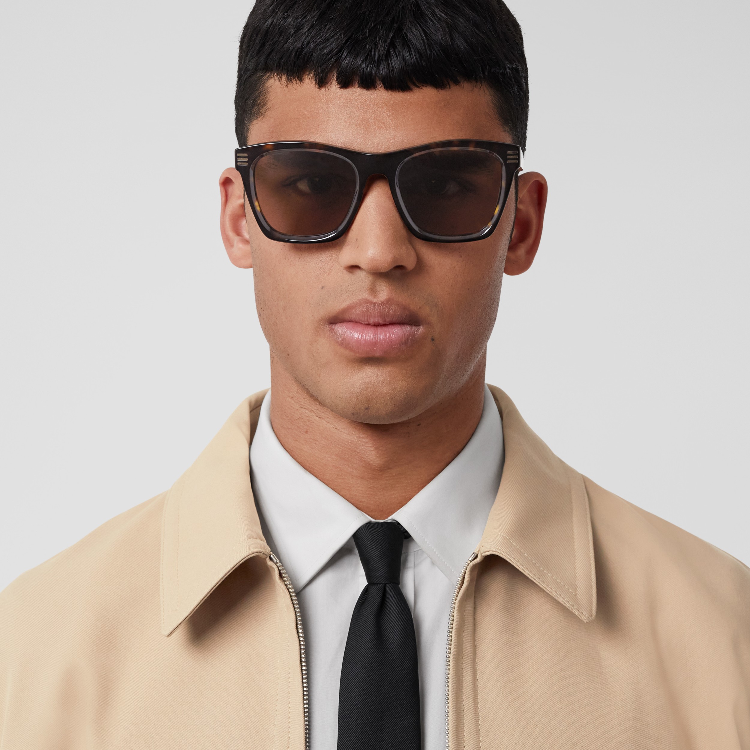 Square Frame Sunglasses in Tortoiseshell - Men | Burberry® Official - 3