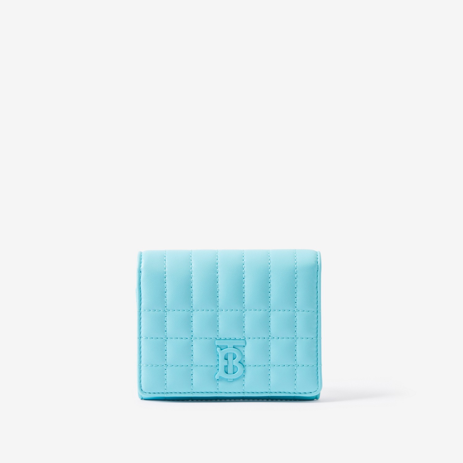 Leather Small Lola Folding Wallet in Cool Sky Blue - Women | Burberry® Official