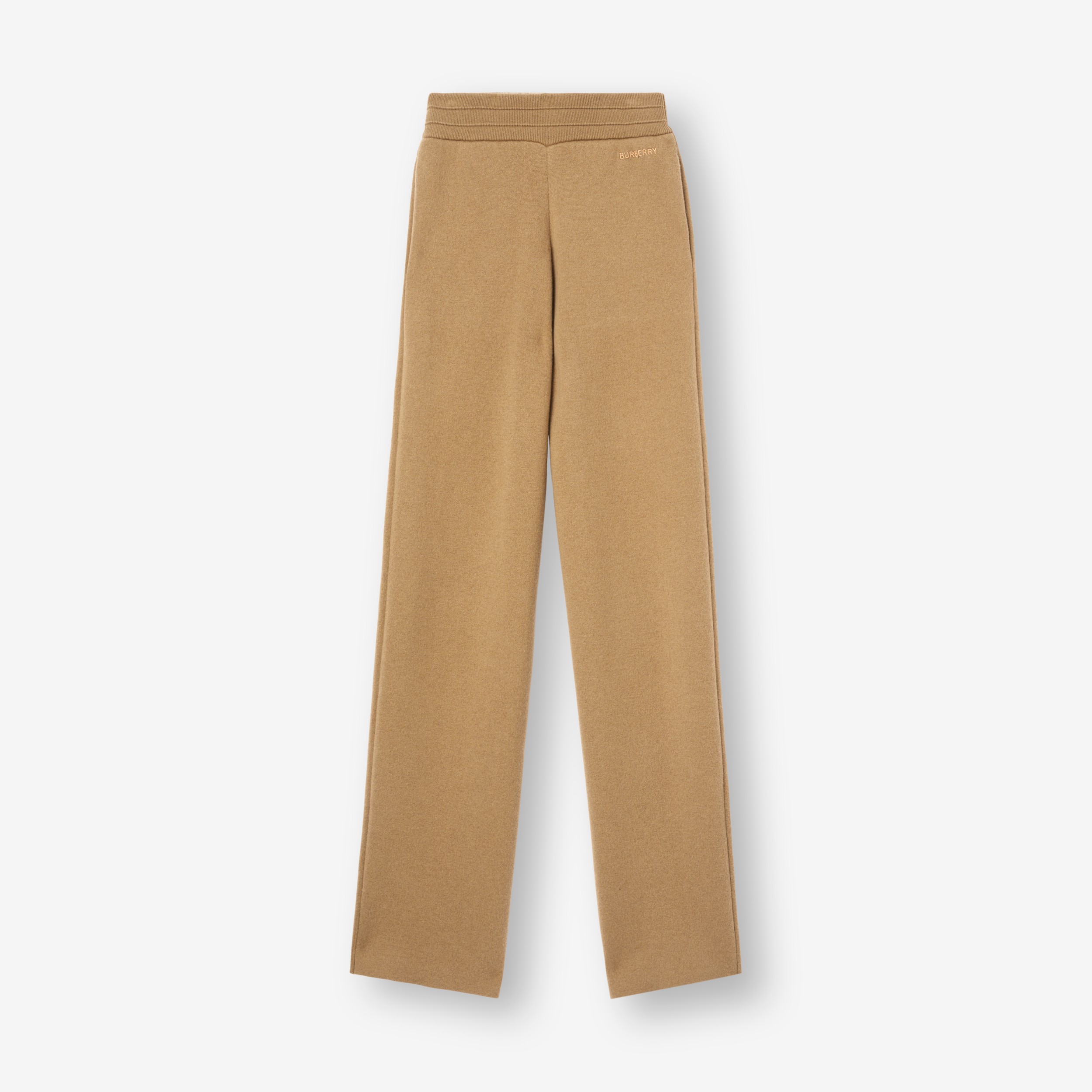 Pantalones de jogging en mezcla de cachemir con logotipo bordado (Cámel) -  Mujer | Burberry® oficial