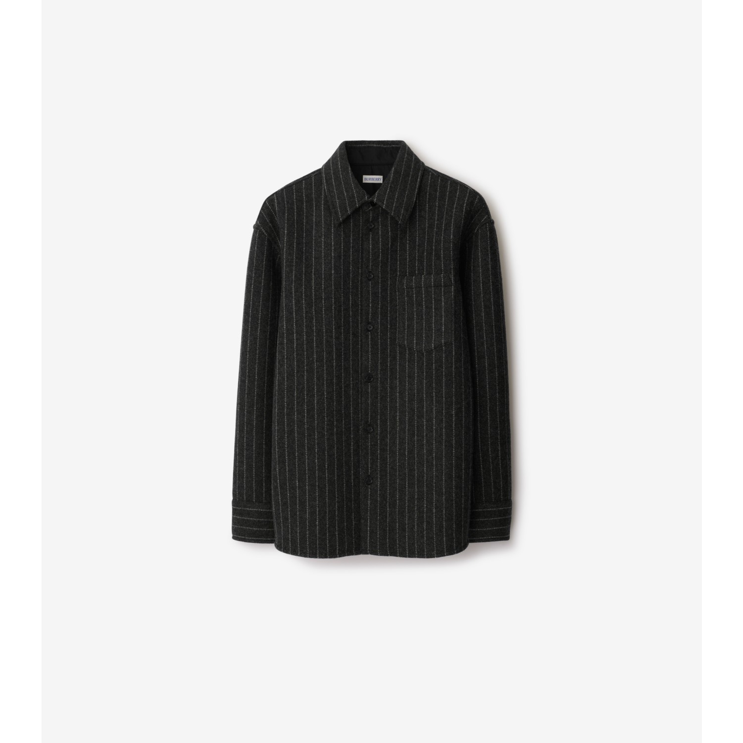 Pinstriped Wool Blend Shirt