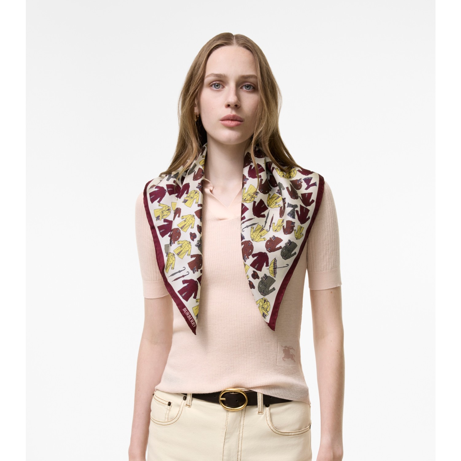Trench Coat Silk Scarf in Vineyard red | Burberry® Official