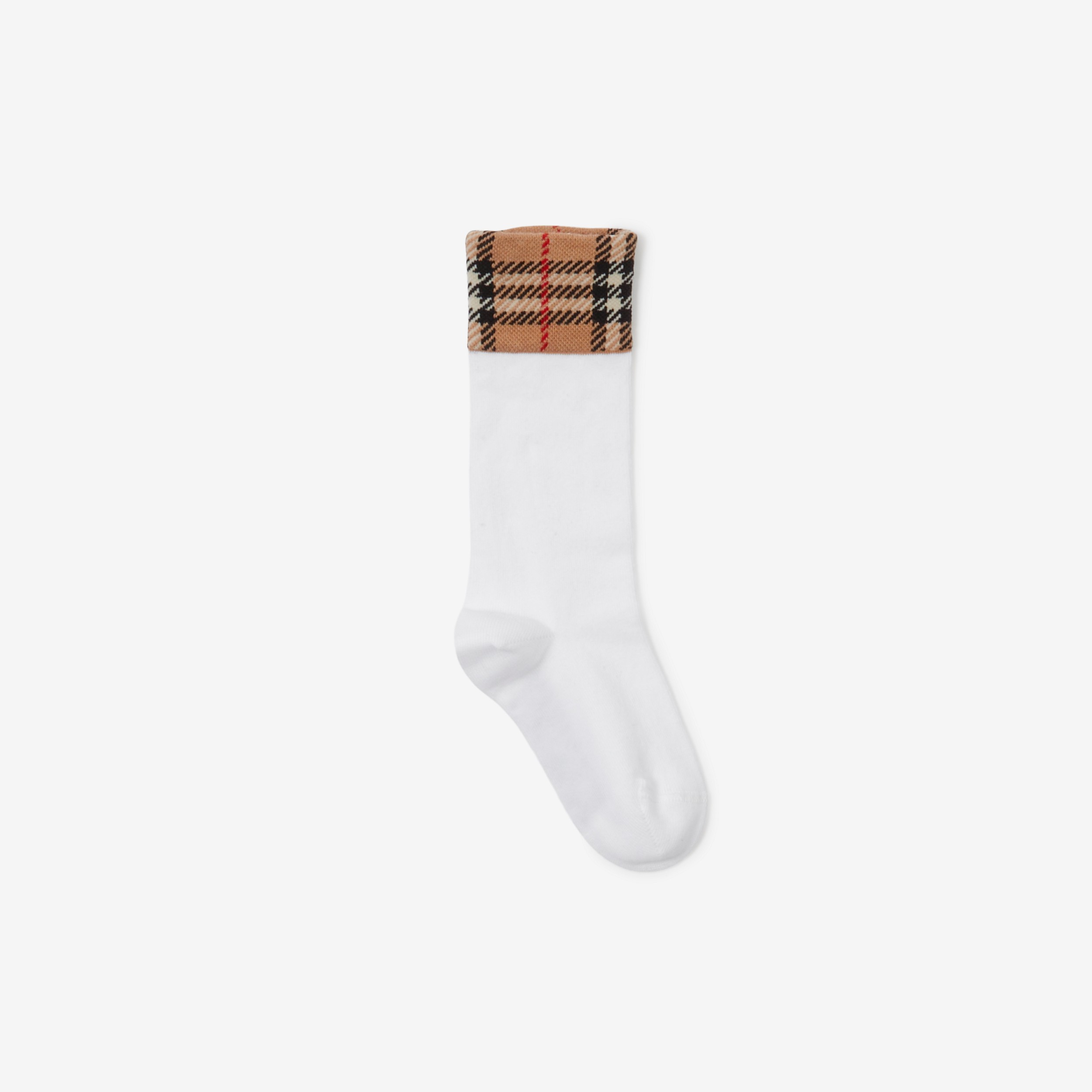 Conjunto de meias de algodão com recorte Check (Preto/branco) - Crianças | Burberry® oficial - 2