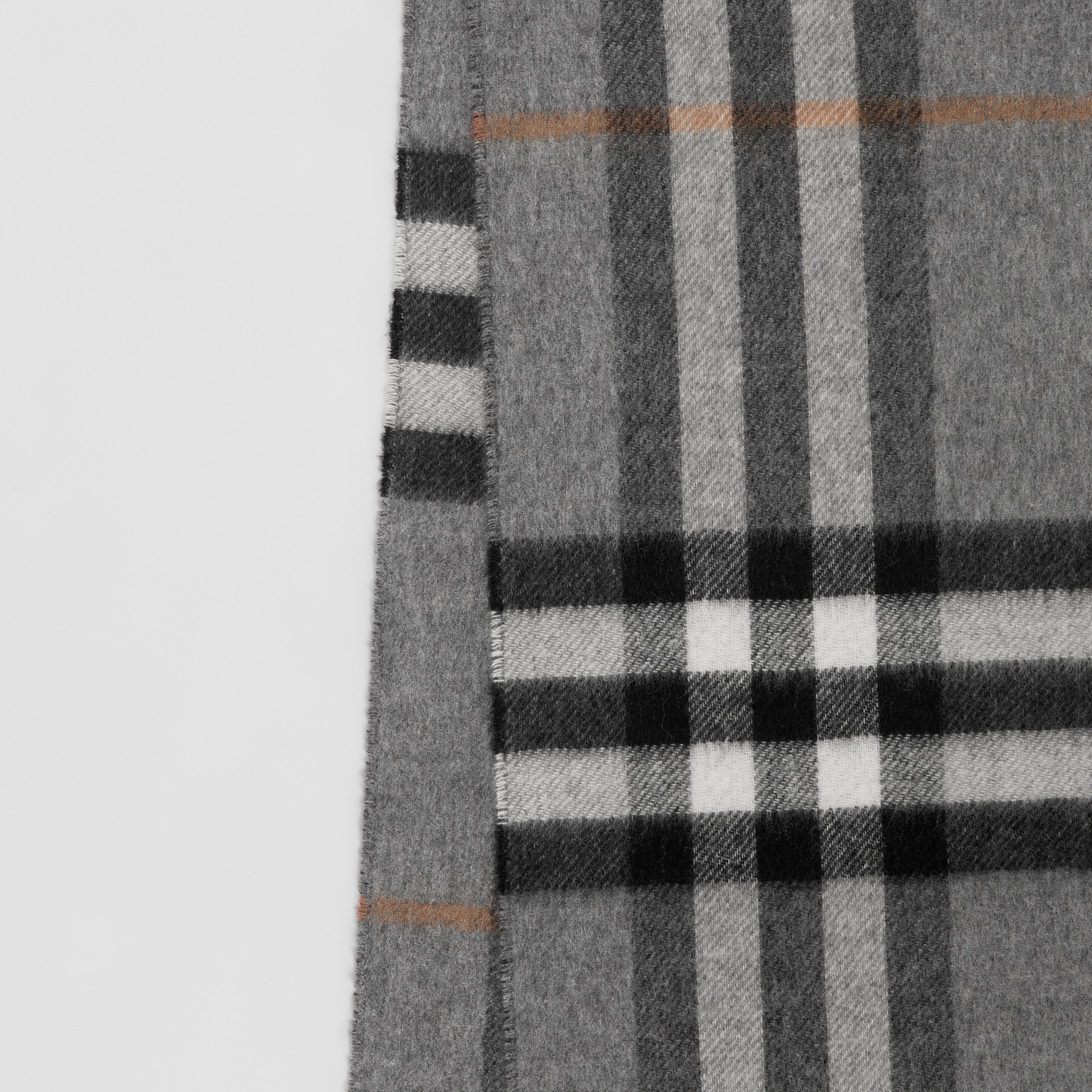 Contrast Check Cashmere Scarf in Grey/charcoal | Burberry® Official - 2