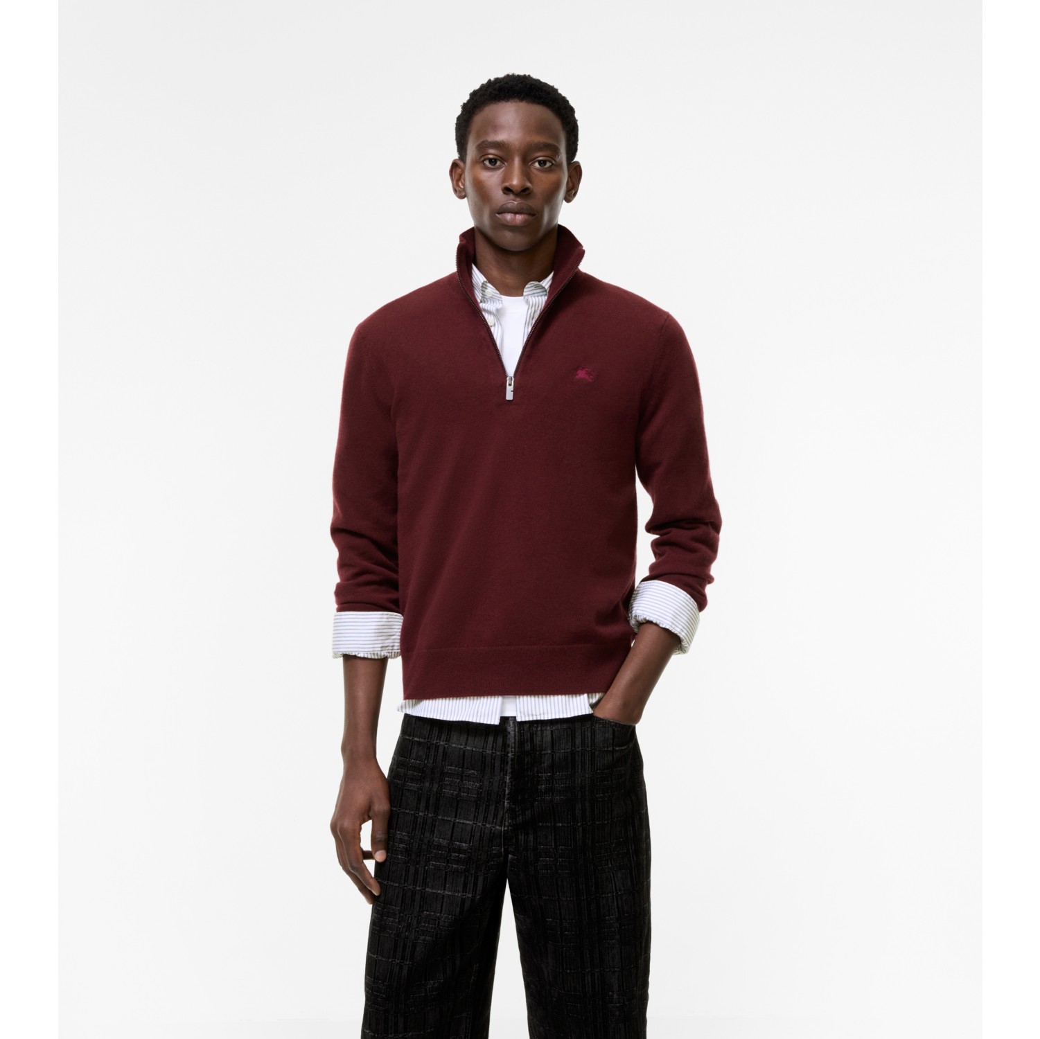 Cashmere Blend Half-zip Sweater