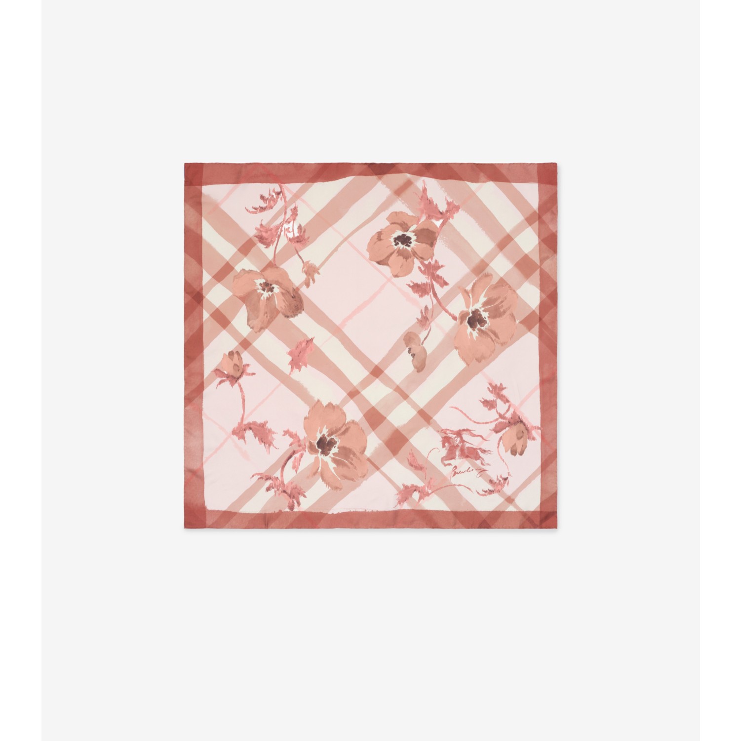 Watercolour Check Silk Scarf