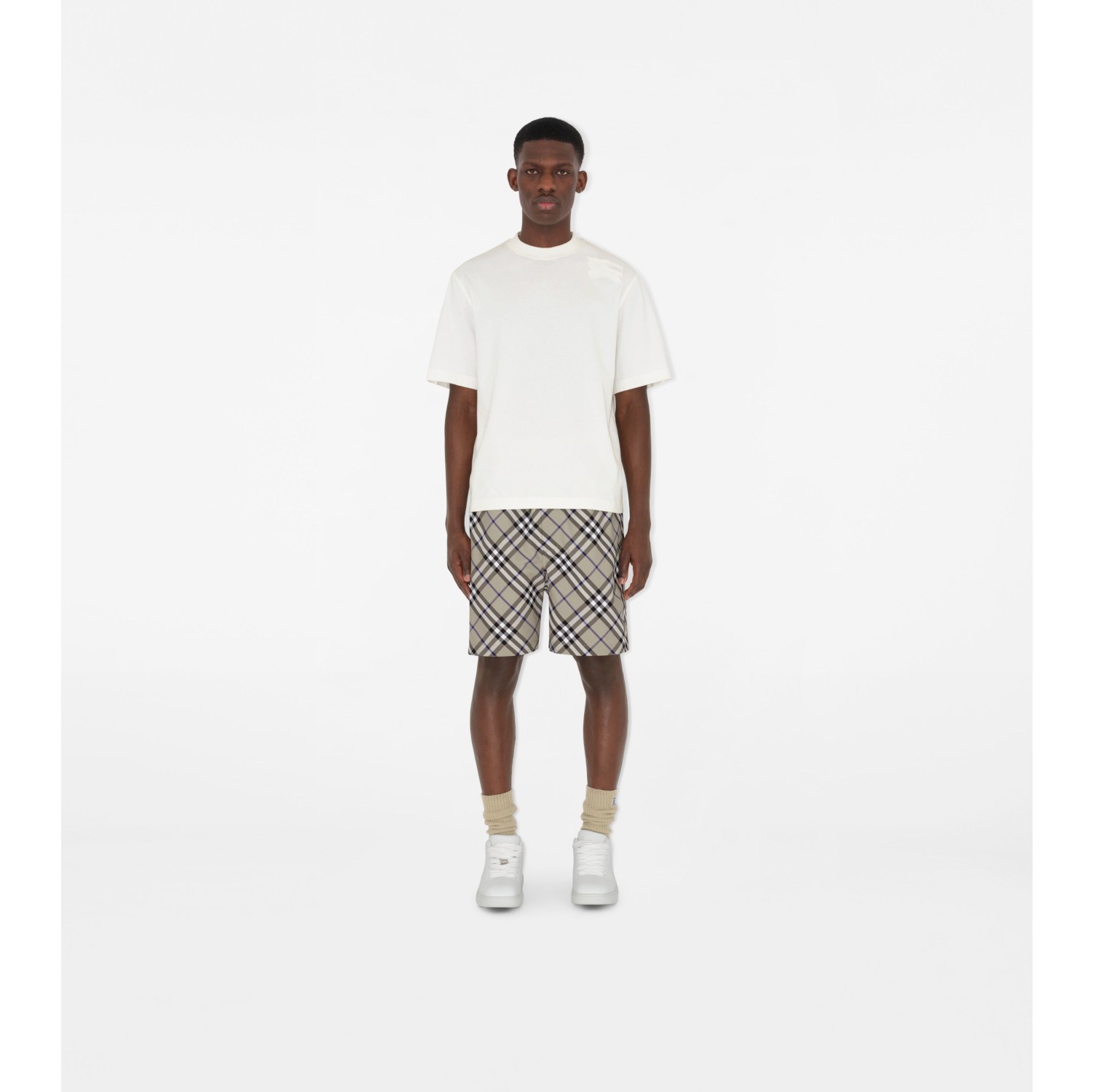 Check Shorts in Lichen - Men | Burberry® Official