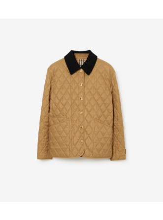 Quilted Barn Jacket in Camel - Women, Nylon | Burberry® Official