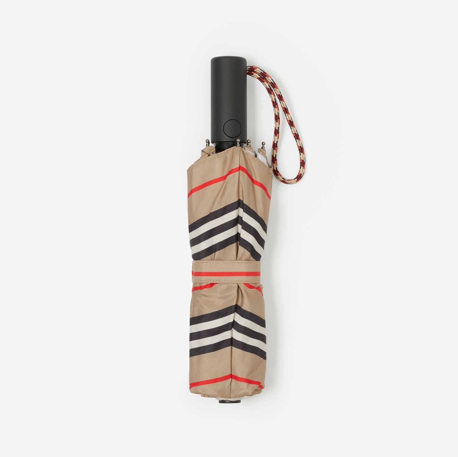 Logo Print Folding Umbrella in Archive Beige | Burberry® Official