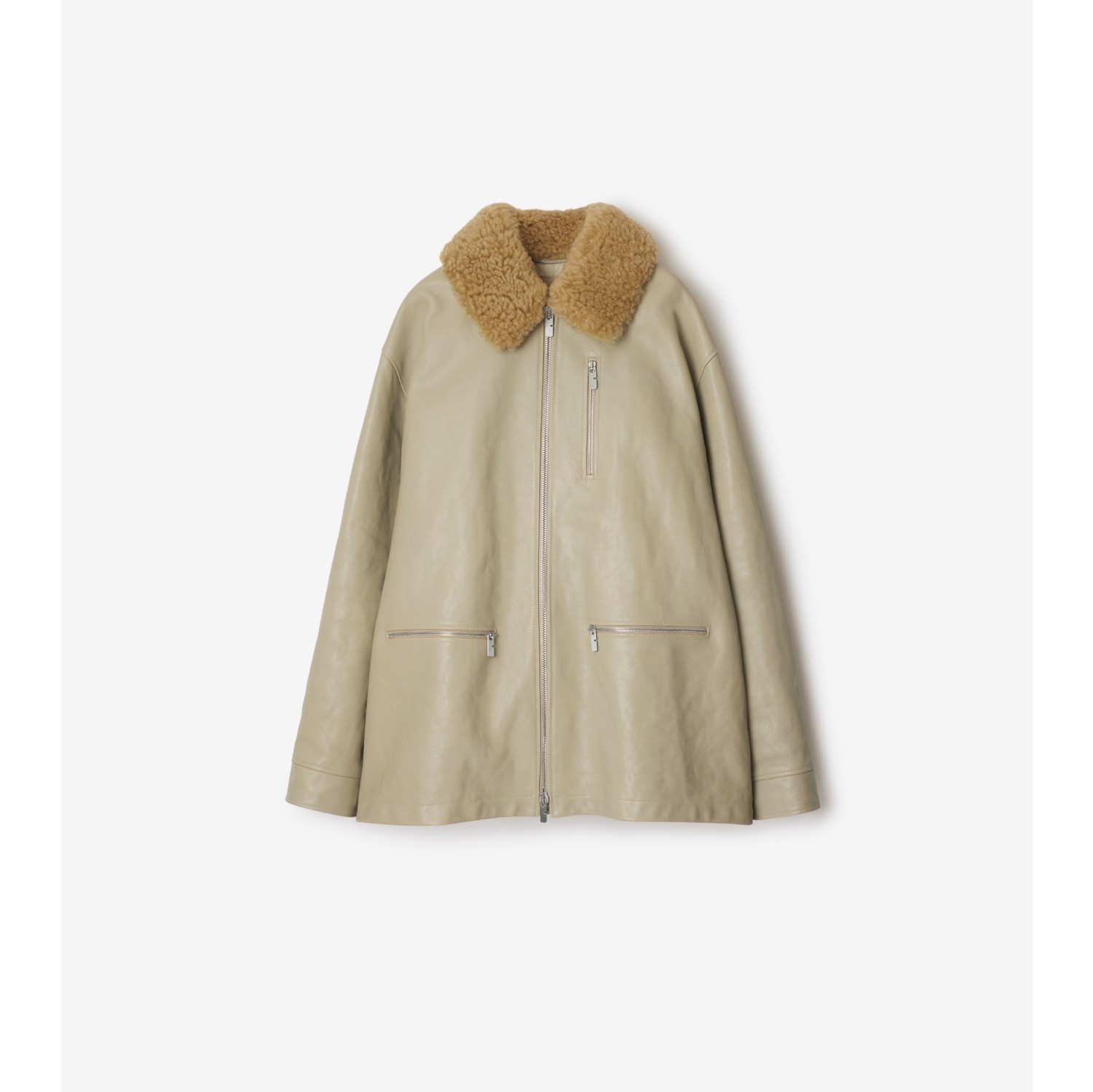 Car coat corto in pelle