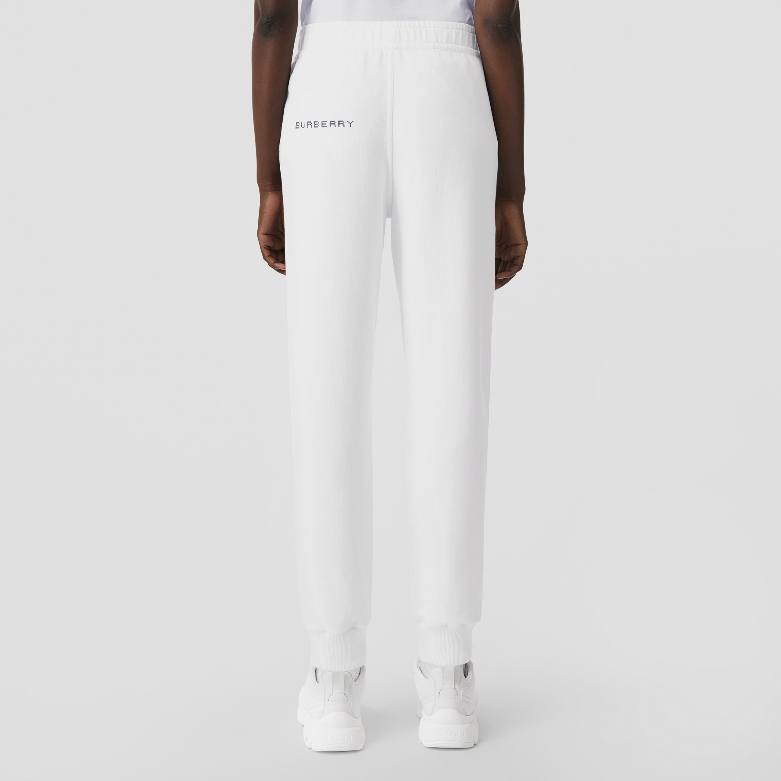 Embroidered Floral Cotton Jogging Pants in White - Women | Burberry® Official - 3