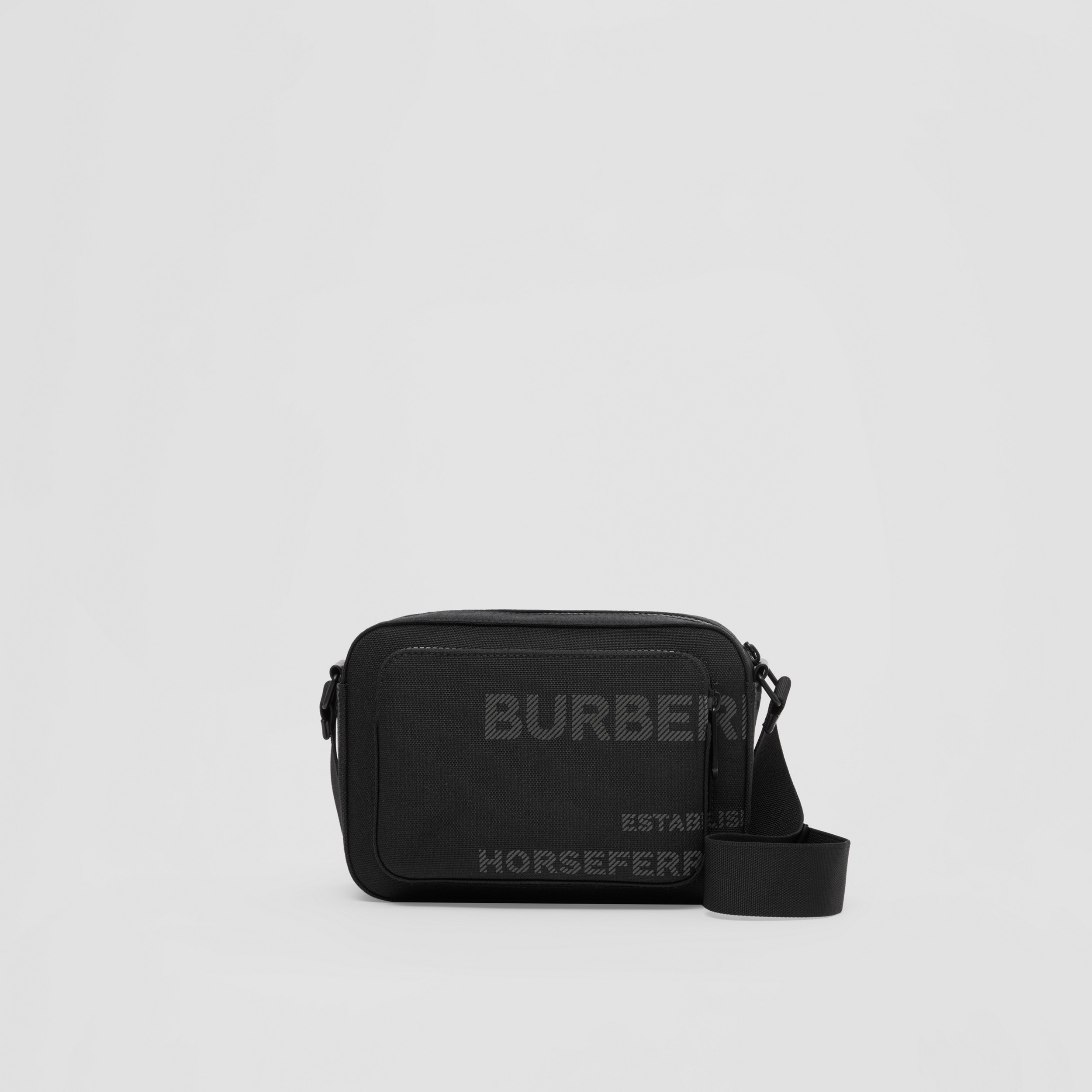 Horseferry Print Nylon Crossbody Bag in Black - Men | Burberry® Official - 1