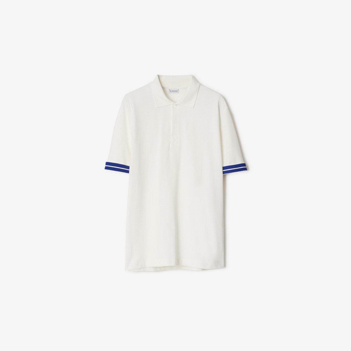 Burberry Cotton Polo Shirt In Chalk