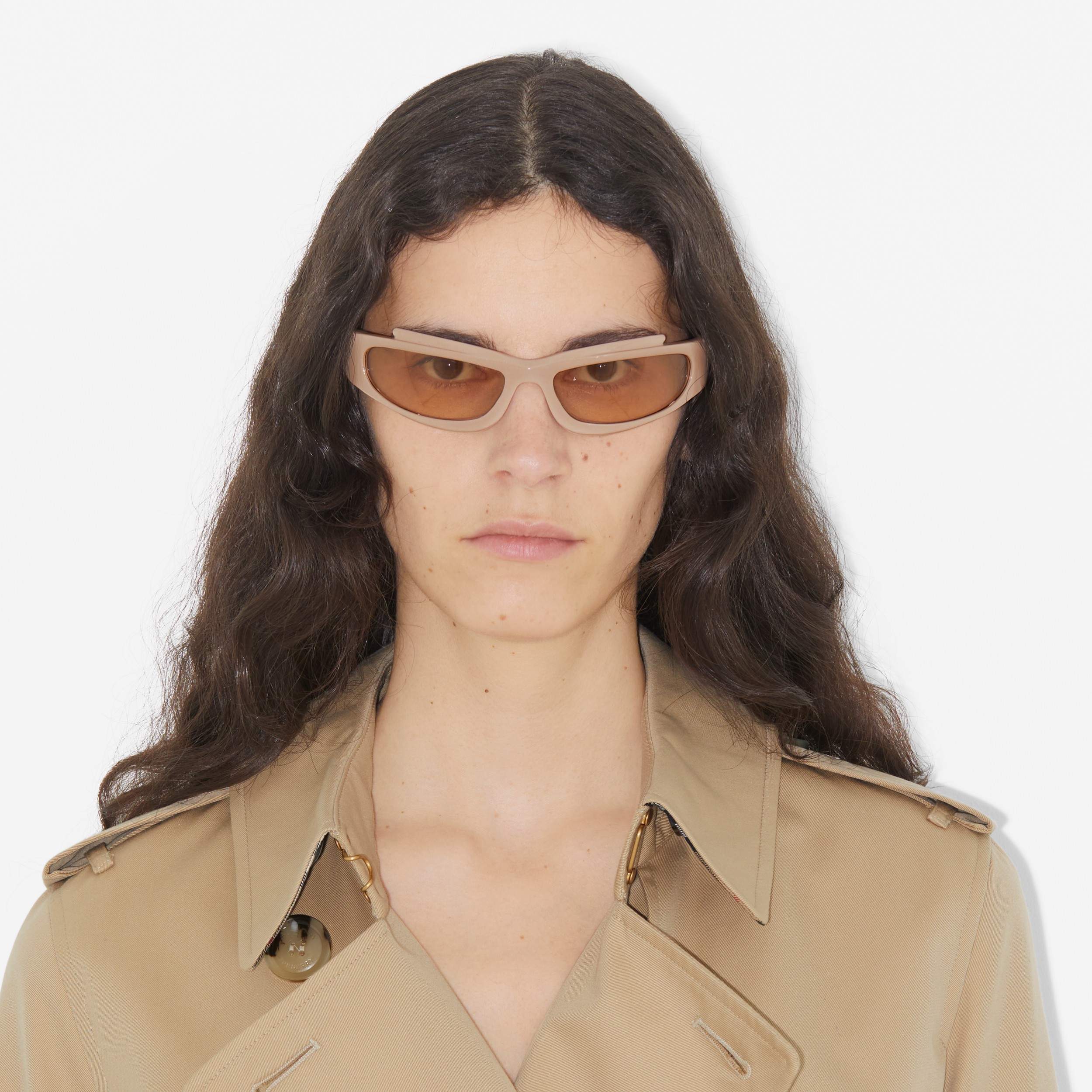 Rectangular Frame Turner Sunglasses in Nude/light Nude | Burberry® Official - 4