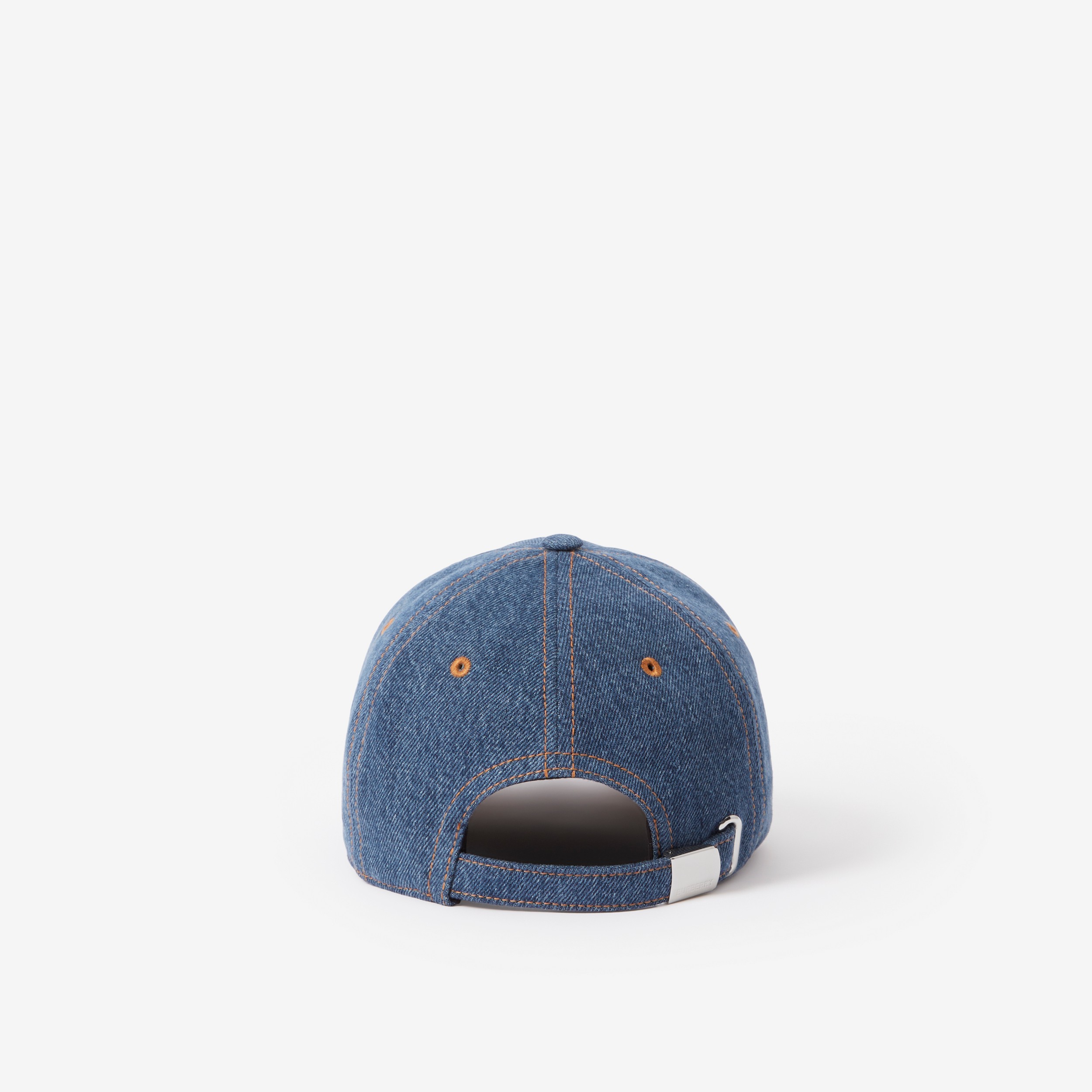 Embroidered Logo Denim Baseball Cap in Washed Indigo | Burberry® Official - 3