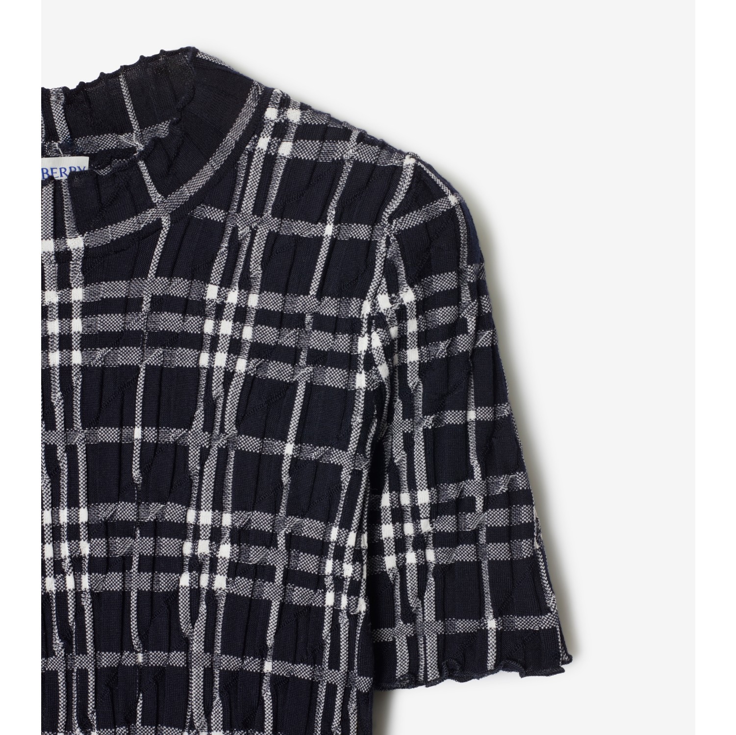 Check Wool Blend Top