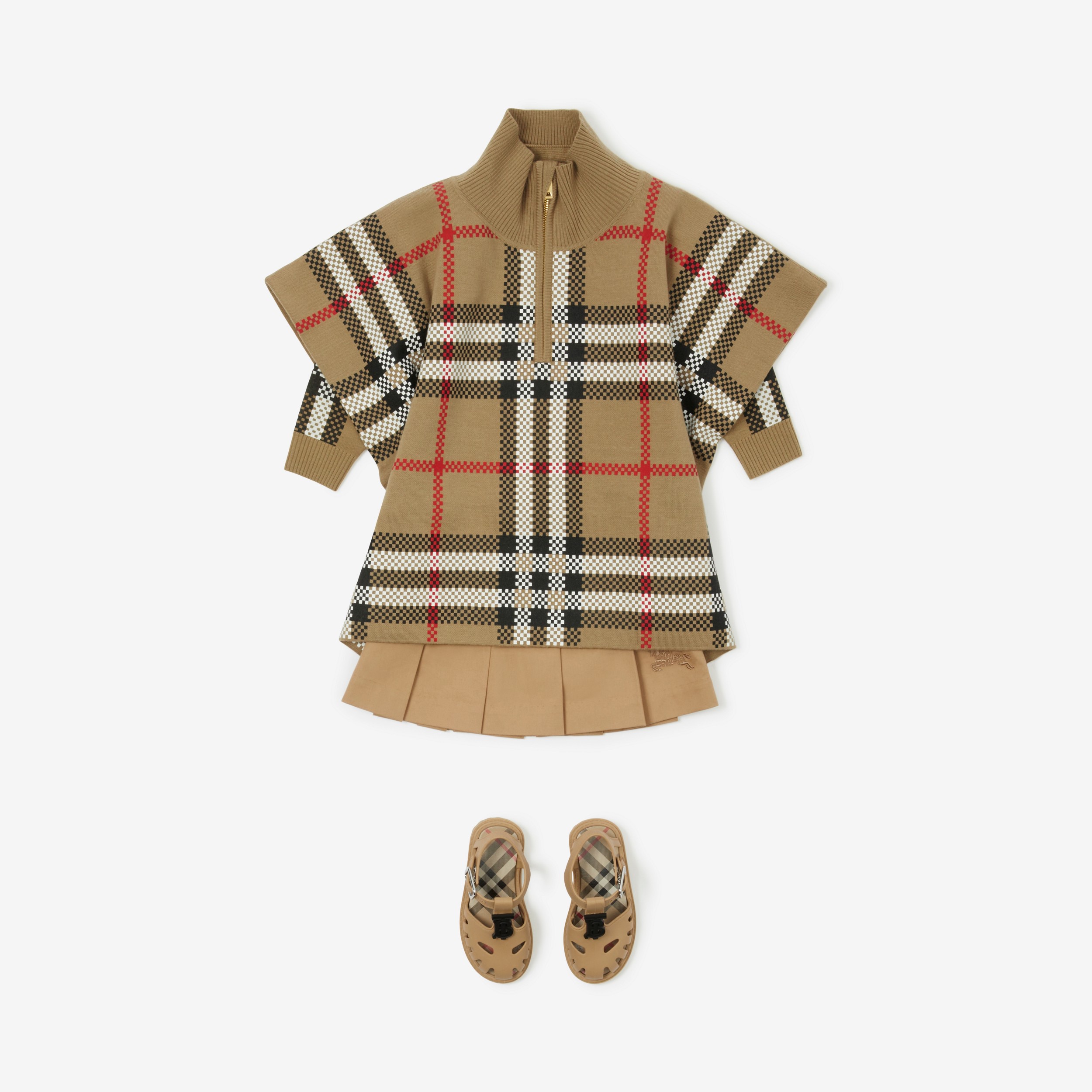 Cape aus Wolle in Check (Vintage-beige) - Kinder | Burberry® - 3