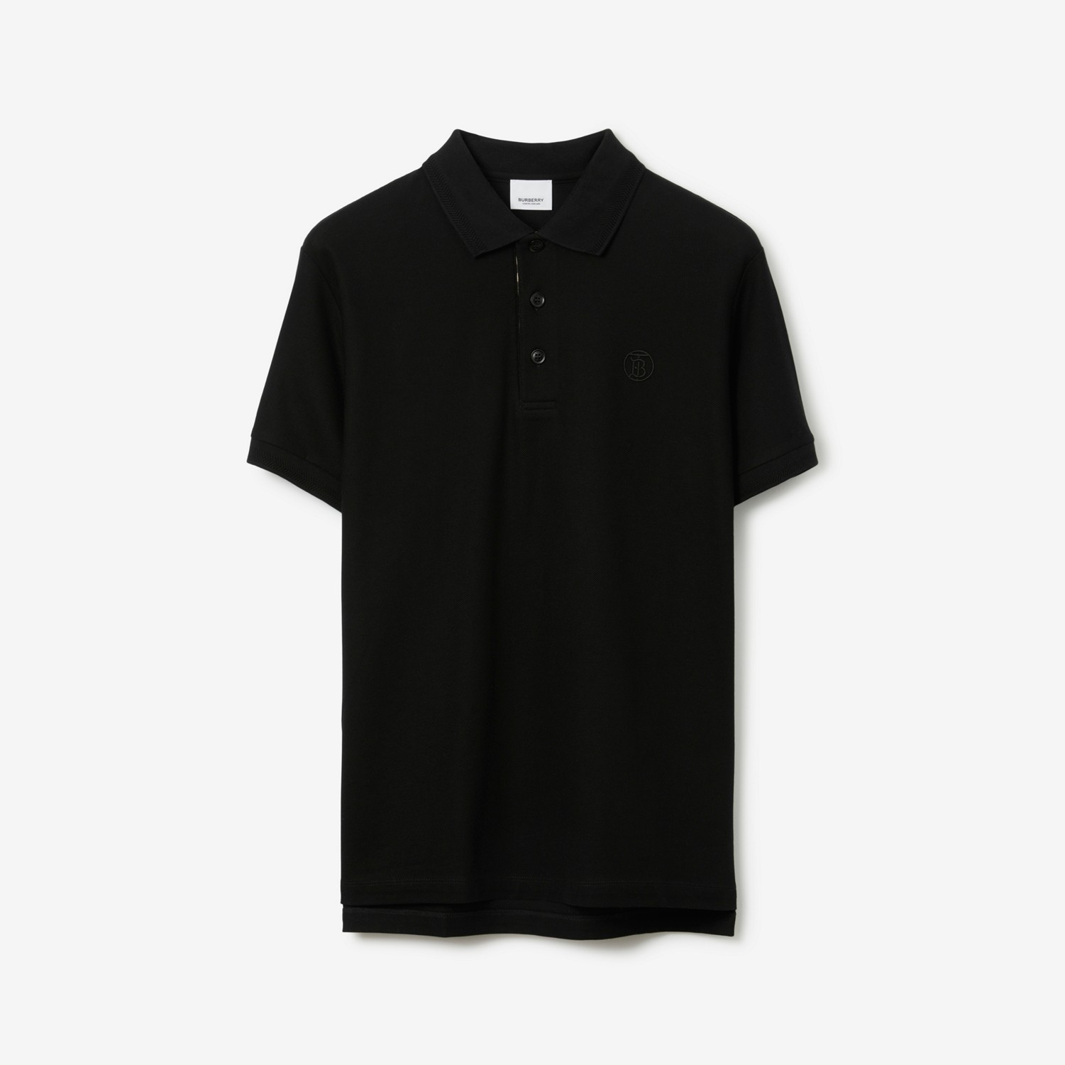 Camisa polo com monograma (Preto) - Homens | Burberry® oficial