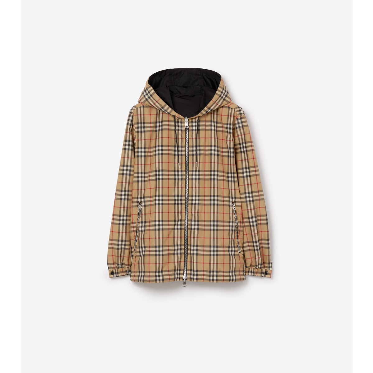  Check Reversible Hooded Jacket