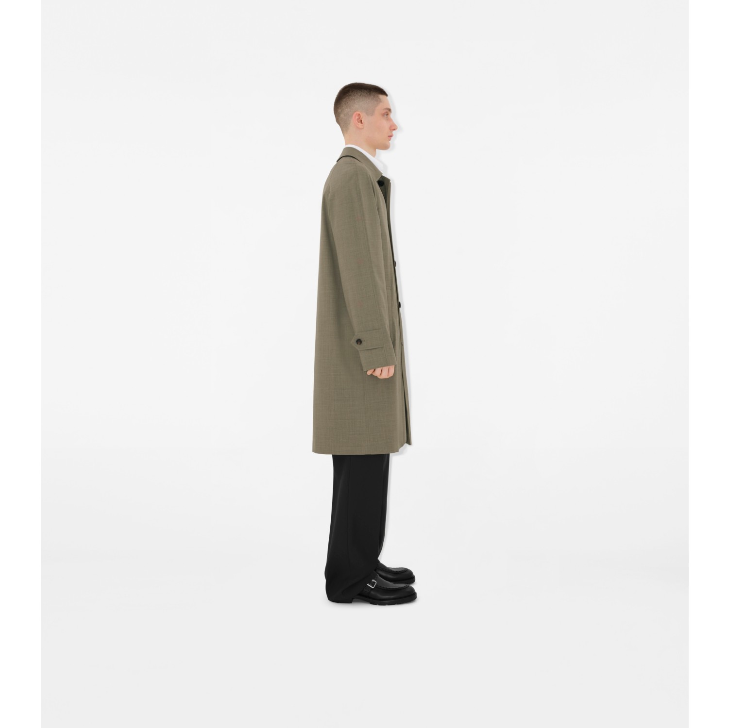 Long Stretch Wool Car Coat