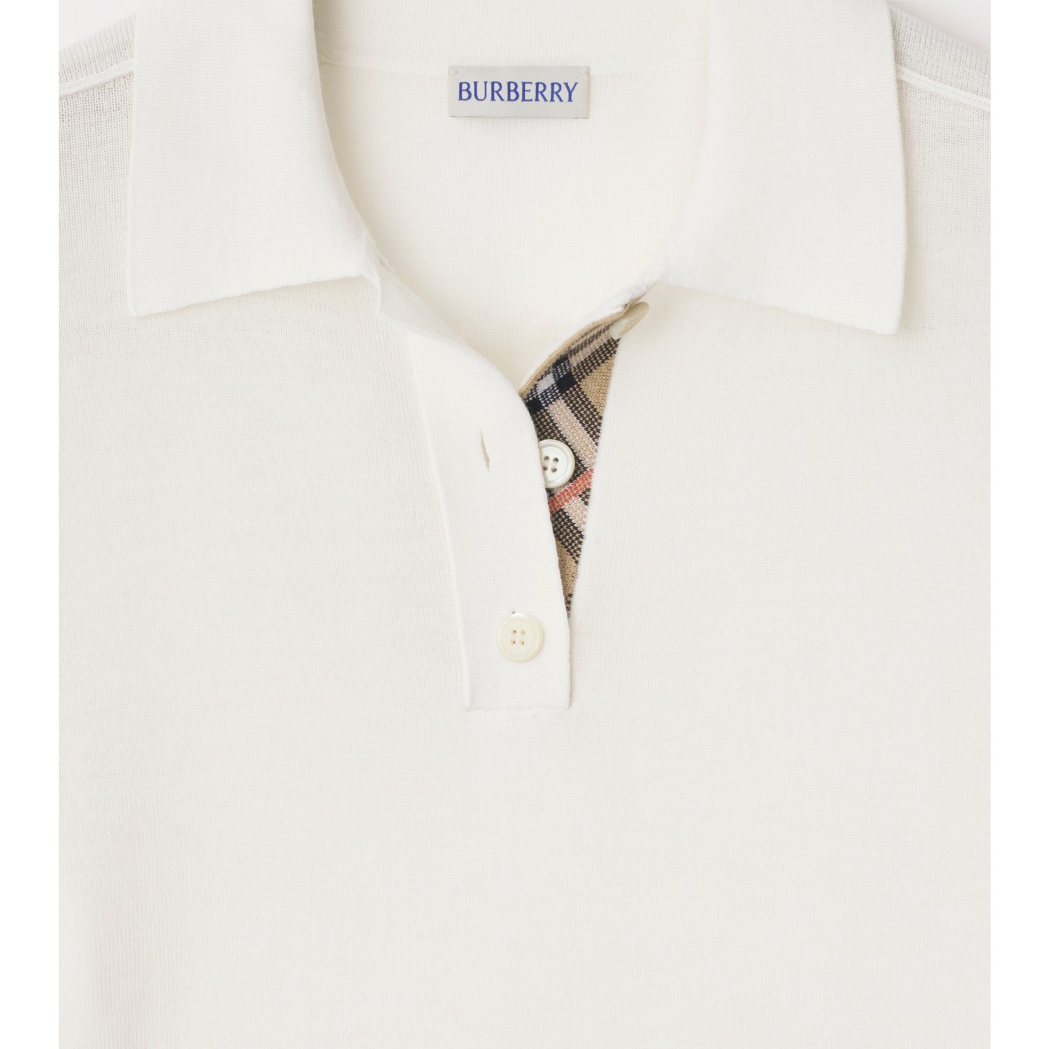 Wool Polo Shirt in Chalk white - Women | Burberry® Official