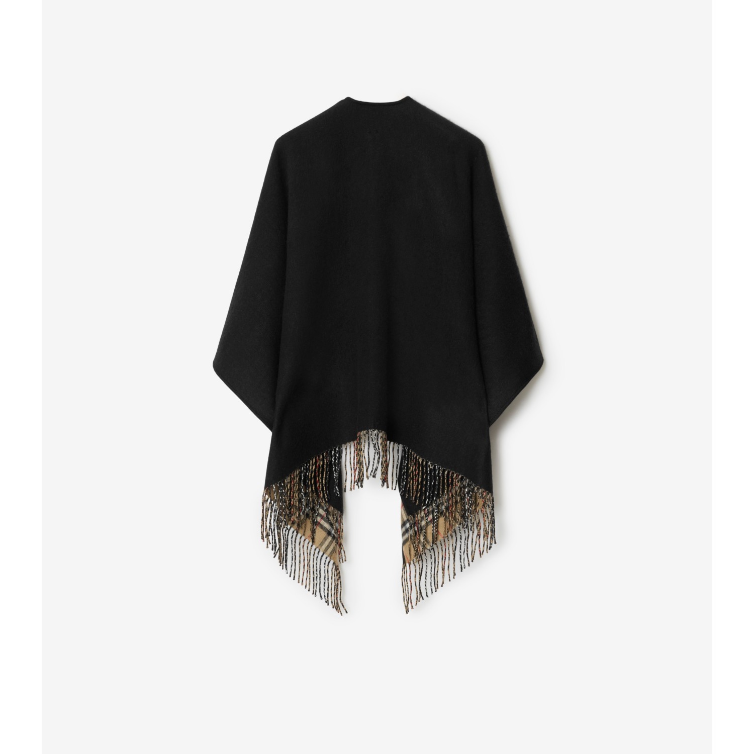 Check Wool Reversible Cape - thumbnail 9