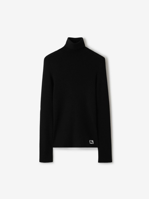 Shop Burberry Wool Blend Sweater In Black