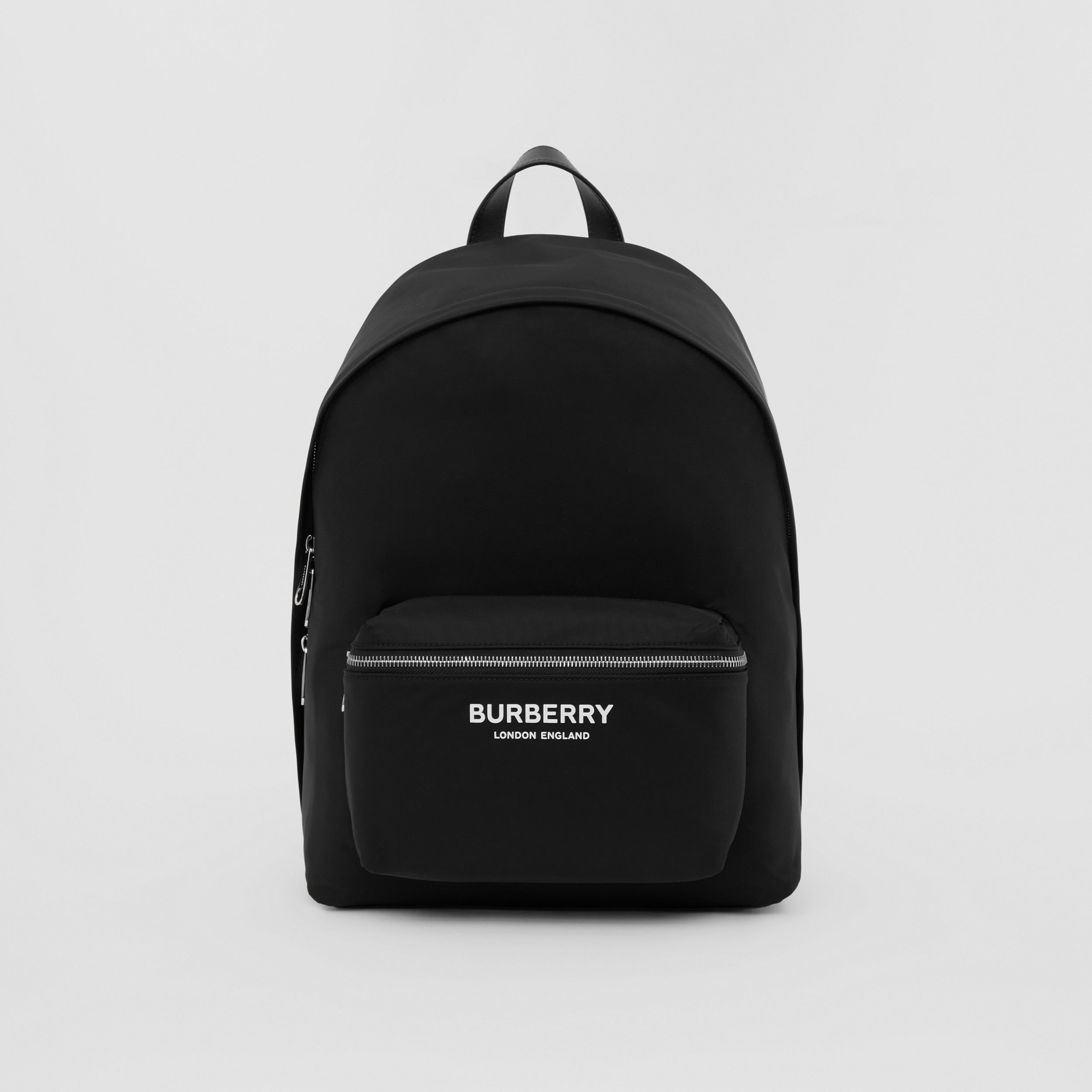 Logo Print Nylon Backpack in Black - Men | Burberry® Official - 1