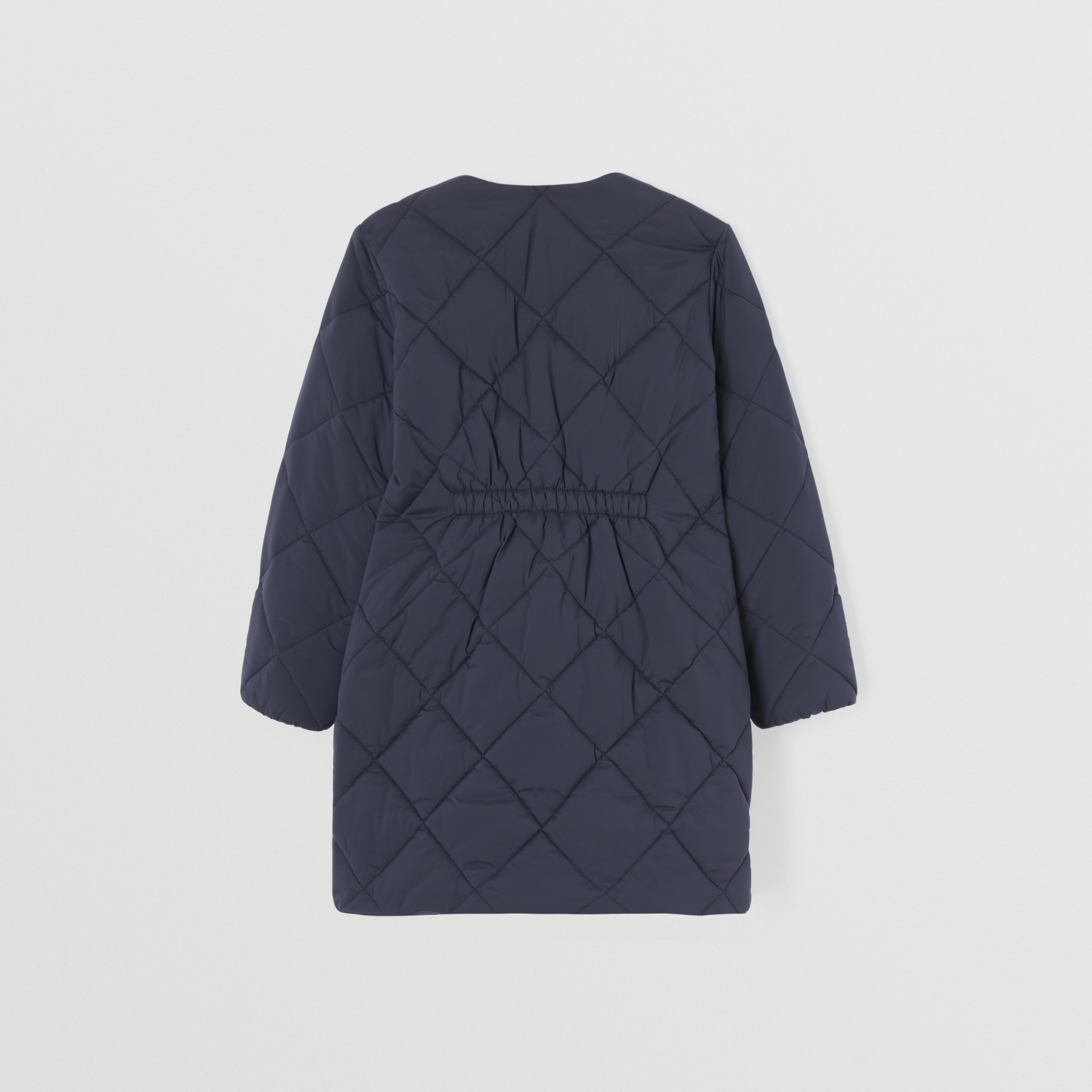 Logo Appliqué Diamond Quilted Stretch Nylon Coat in Midnight - Children | Burberry® Official - 4
