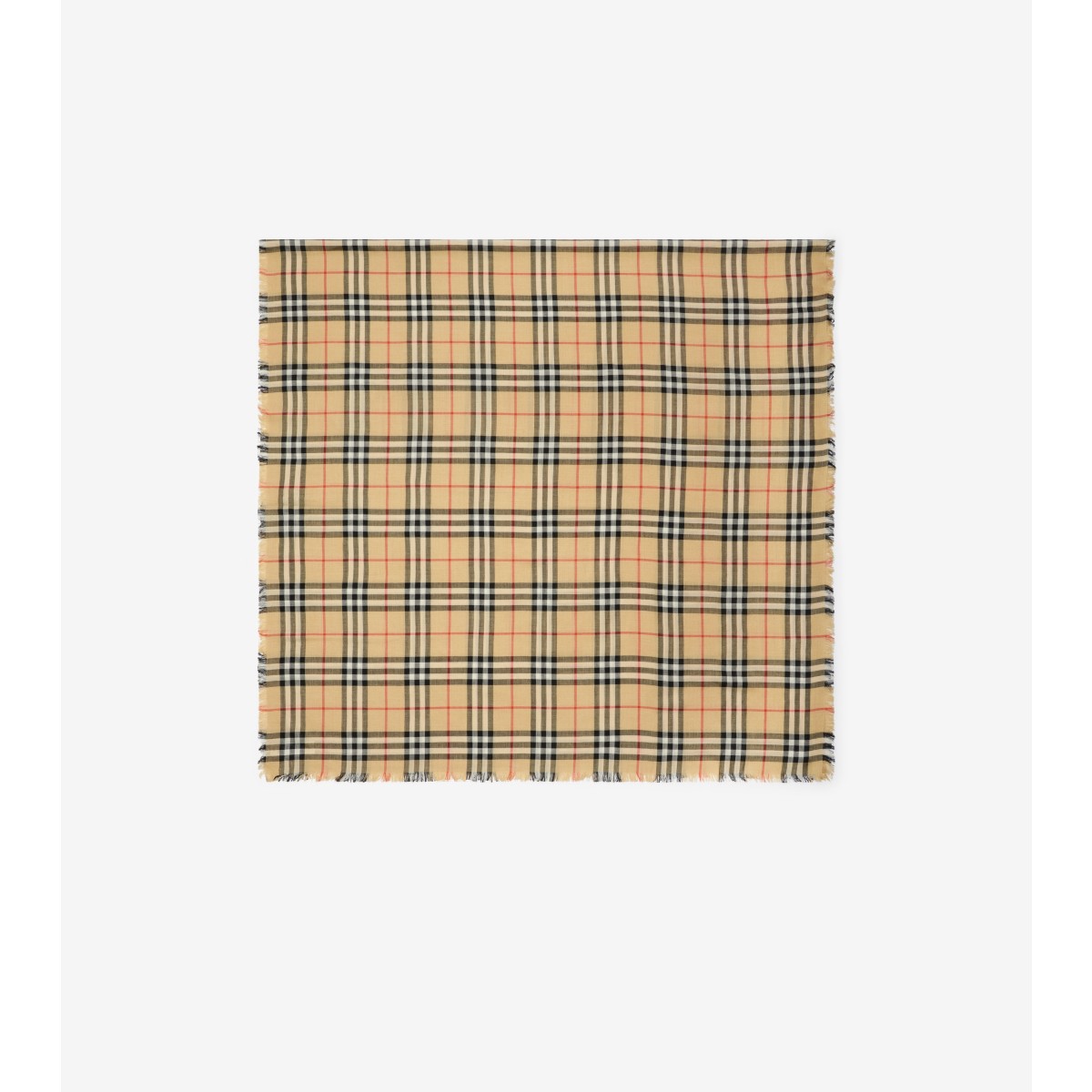 Burberry Check Cashmere Silk Scarf In Sand