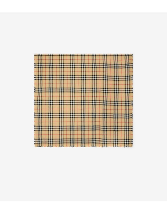 Check Cashmere Silk Scarf