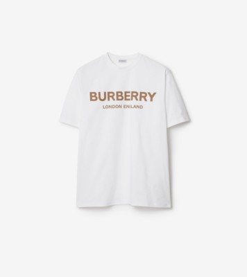 Logo Cotton T-shirt in White - Men | Burberry® Official