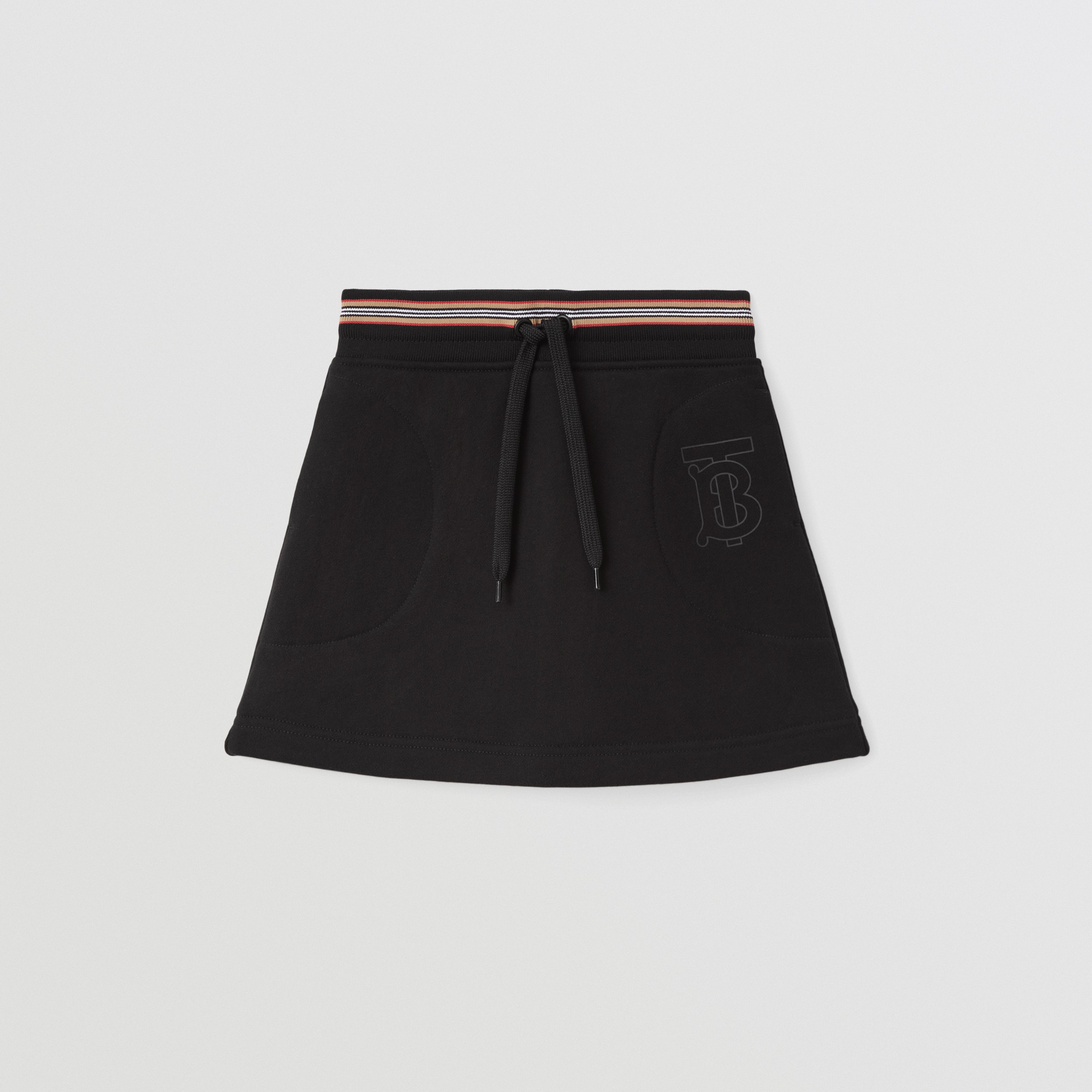 Monogram Motif Cotton Drawcord Skirt in Black - Children | Burberry® Official - 1