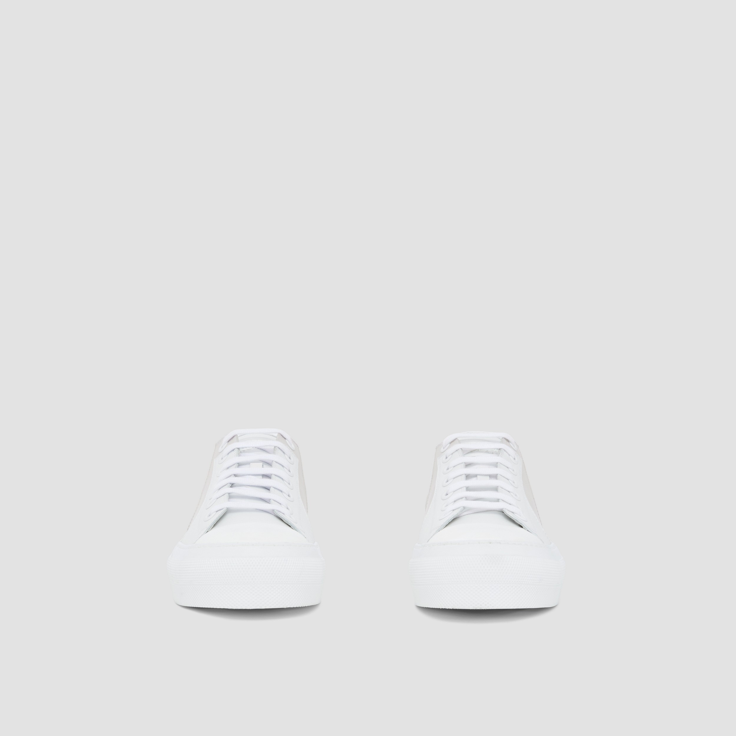 Two-tone Leather Sneakers in White/grey - Men | Burberry® Official - 4