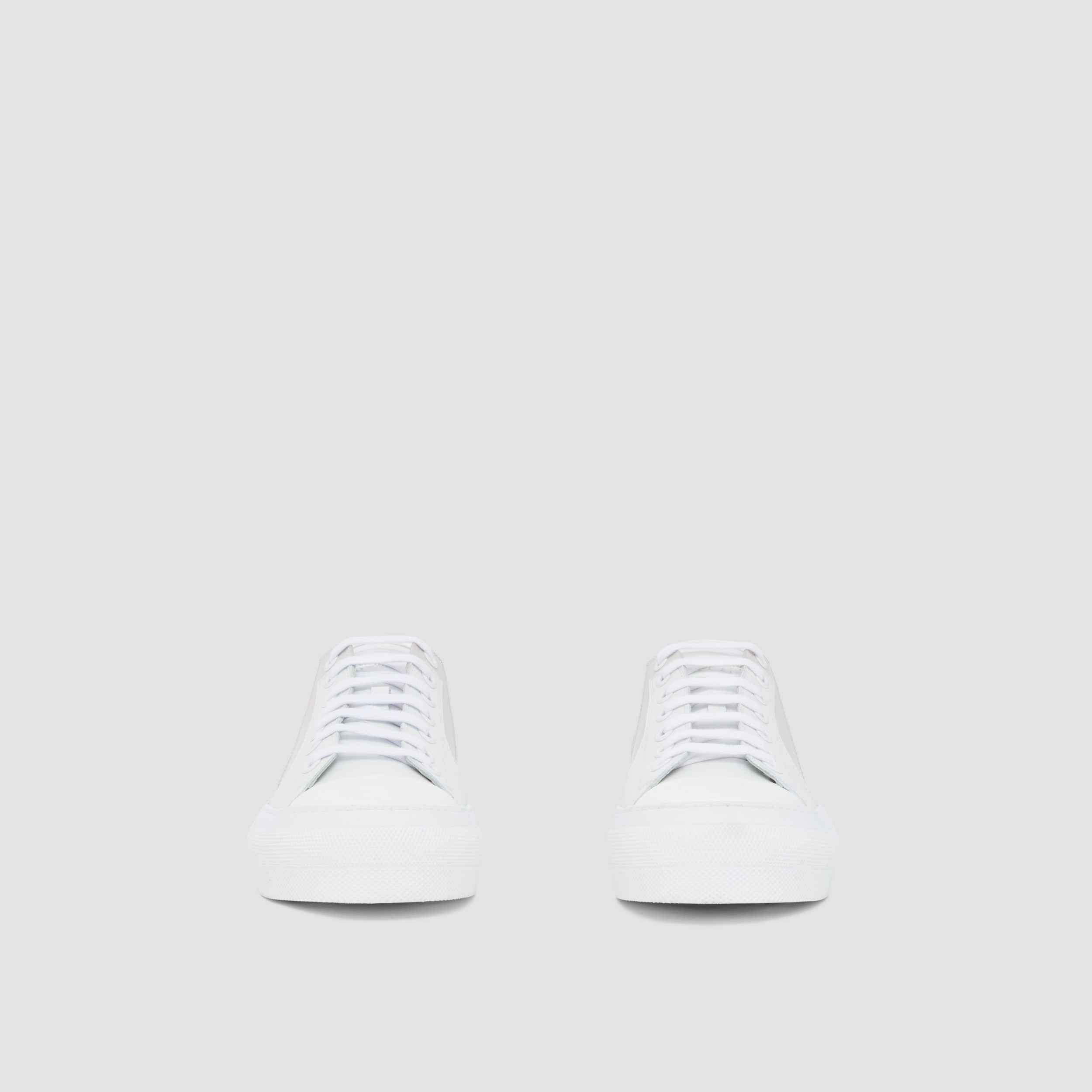 Two-tone Leather Sneakers in White/grey - Men | Burberry® Official