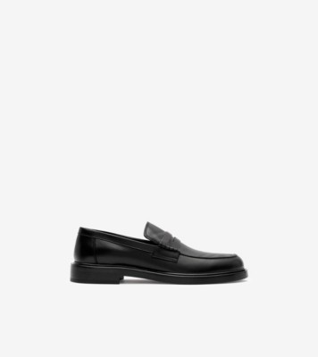 Check Leather Pembroke Loafers Black iron ®