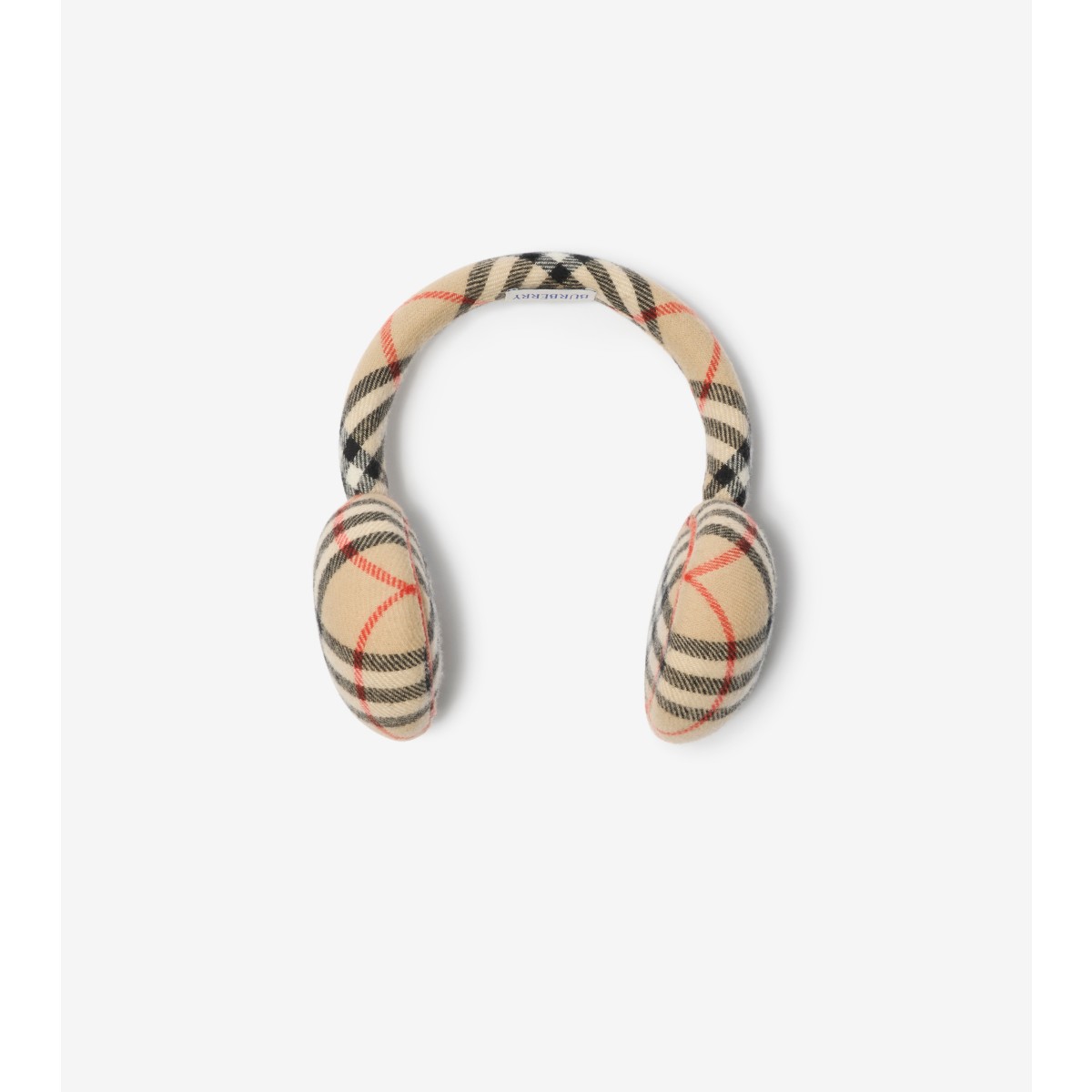  Check Wool Cashmere Earmuffs